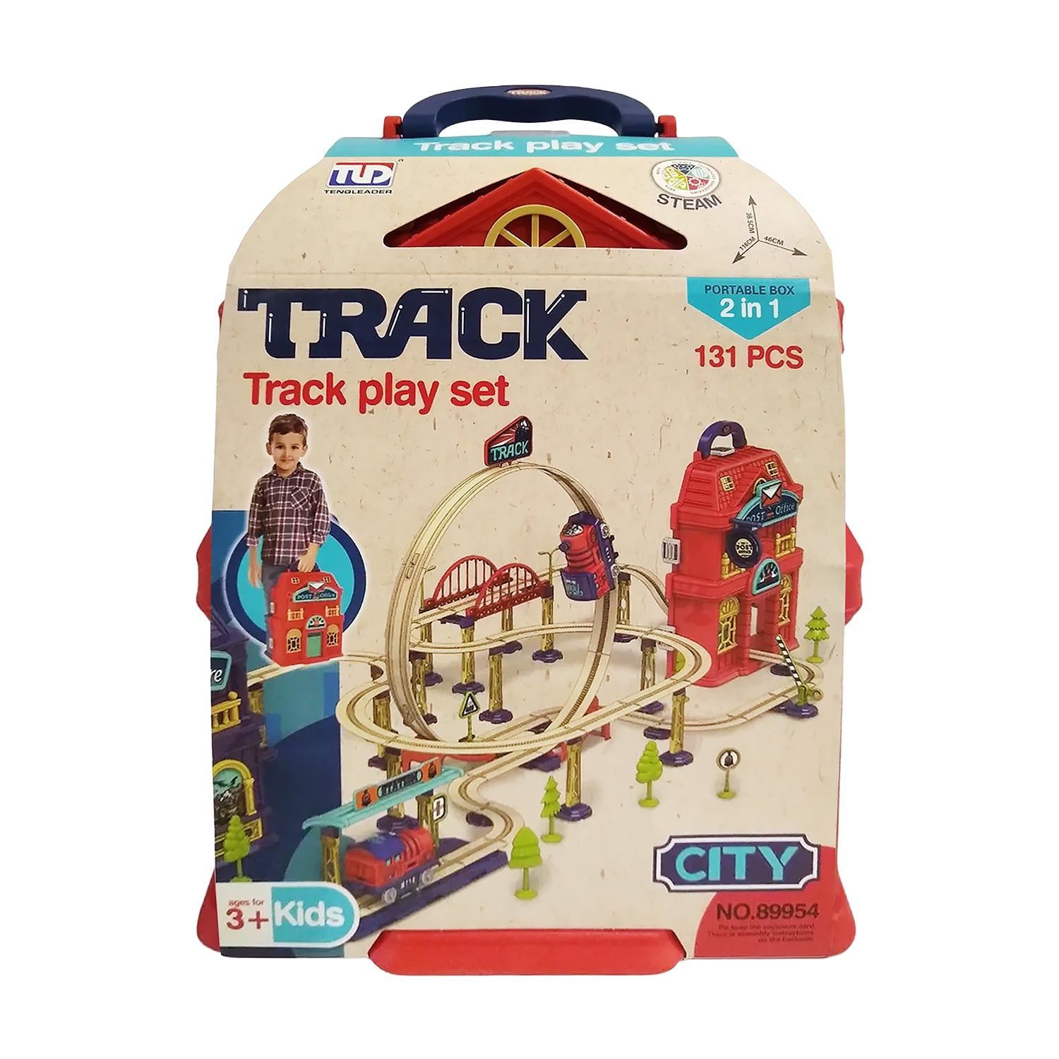 Трек YG Toys Залізниця, в коробці, 27.5*21.5*15.5 см, від 3 років, 131 деталей (89954)