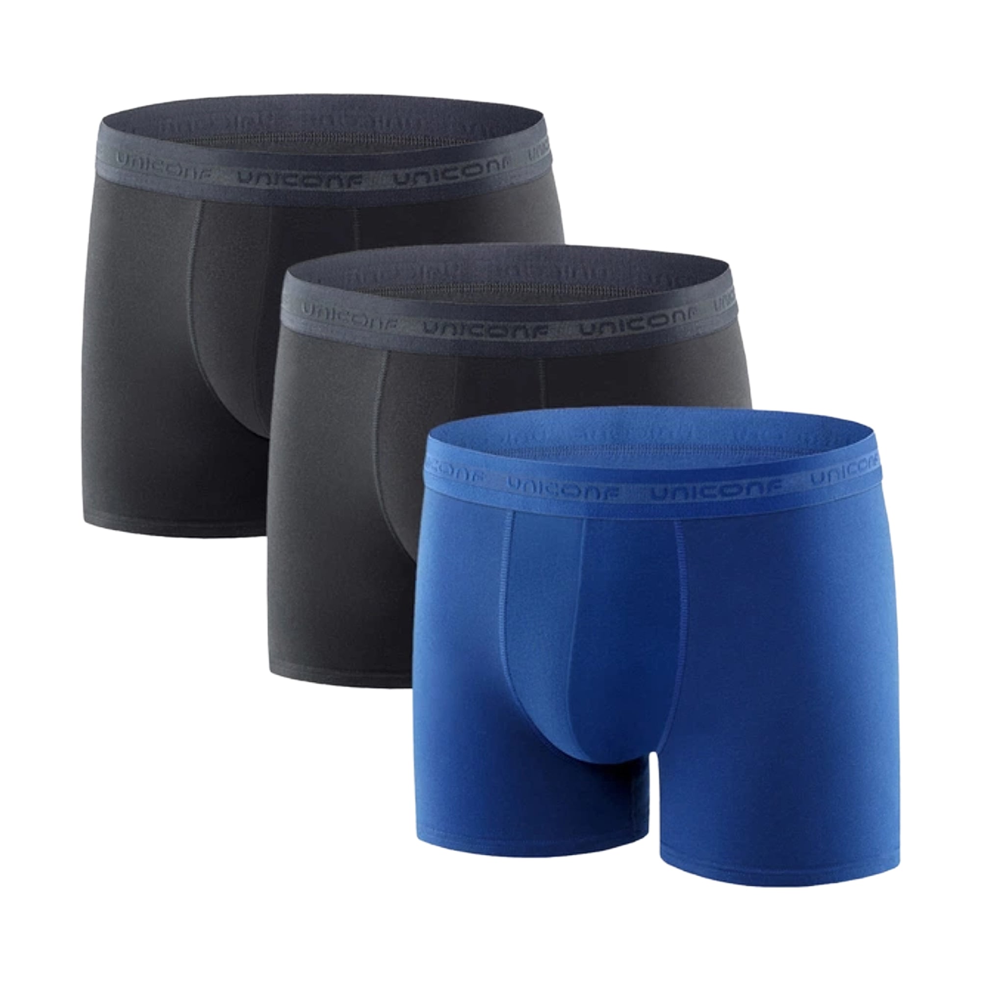 Труси-боксери чоловічі Uniconf UBB08R1Set, Black/Dark Blue/Grey, розмір 2XL, 3 шт