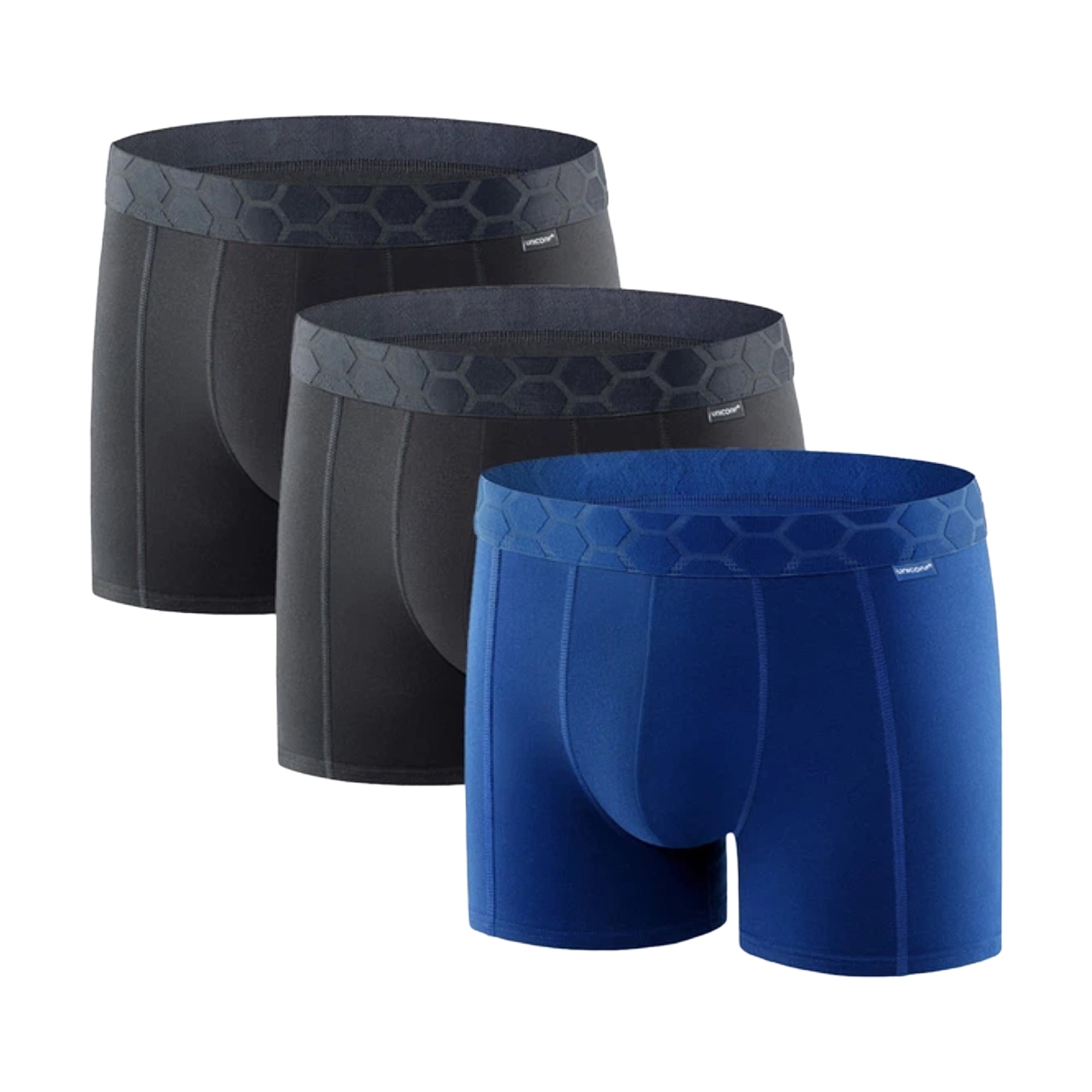 Труси-боксери чоловічі Uniconf UBB116R2Set, Black/Dark Blue/Grey, розмір L, 3 шт