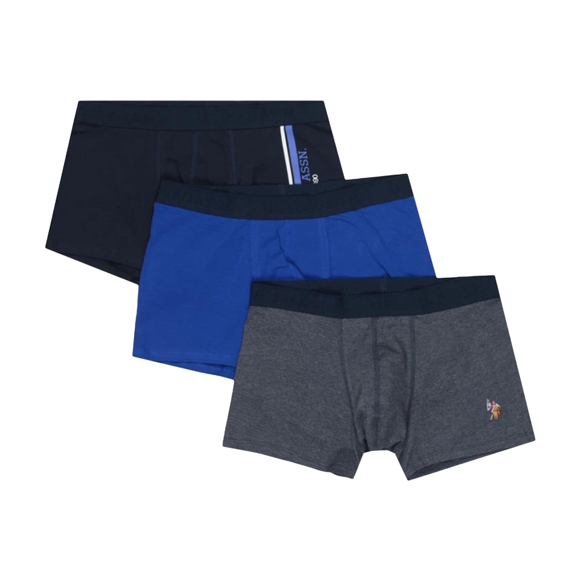 Труси-боксери чоловічі U.S. Polo Assn. 80307, Navy/Sax/Navy Melange, розмір XL, 3 шт