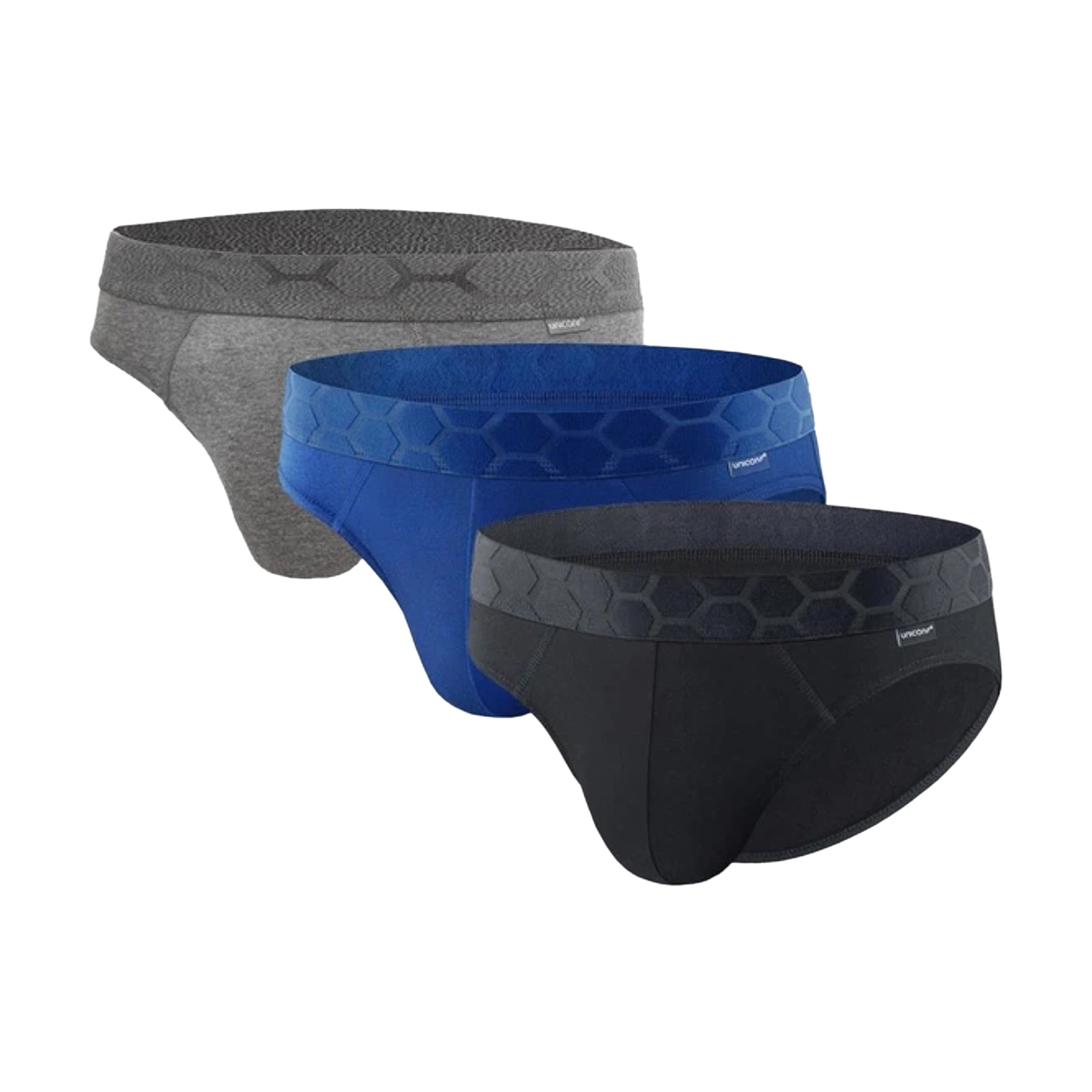 Труси-сліпи чоловічі Uniconf UPB40R1Set, Black/Dark Blue/Grey, розмір M, 3 шт
