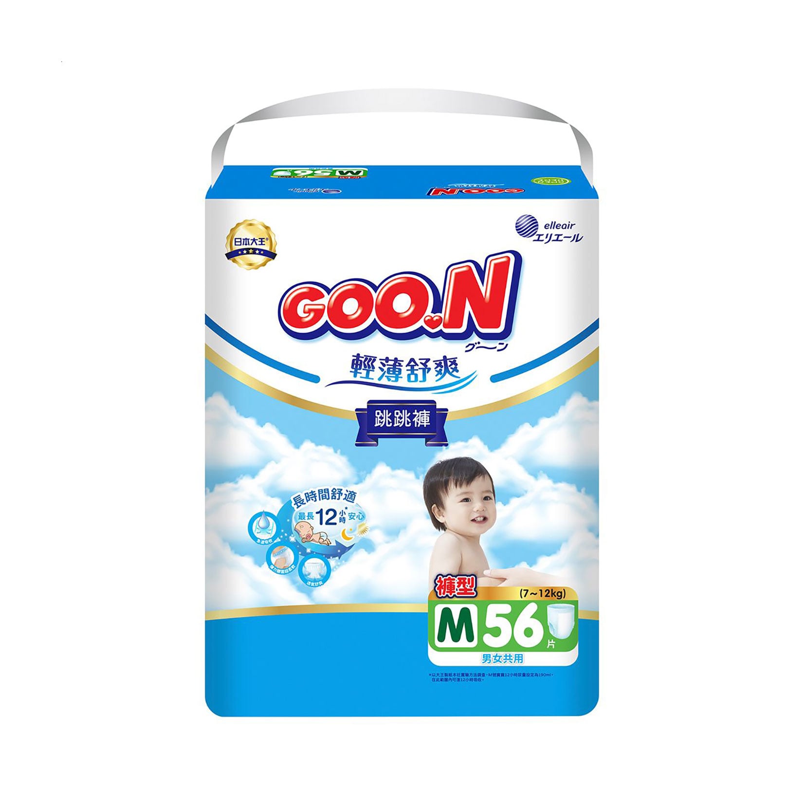 Трусики-підгузки Goo.N Slim &amp; Comfortable розмір 3M (7-12 кг), 56 шт