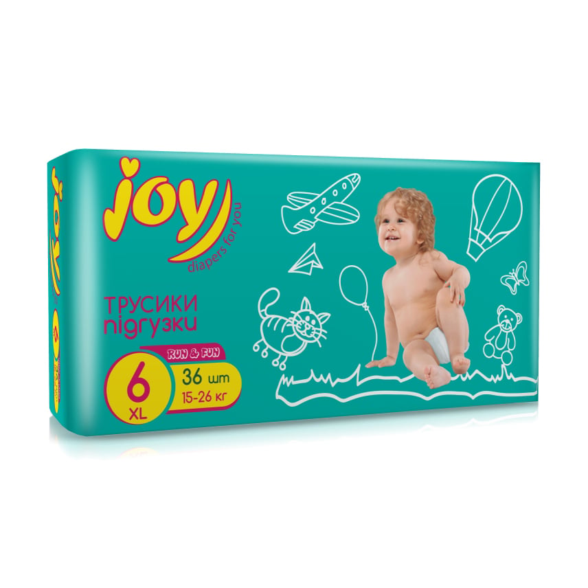 Трусики-підгузки Joy Run &amp; Fun розмір 6 (15-26 кг), 36 шт