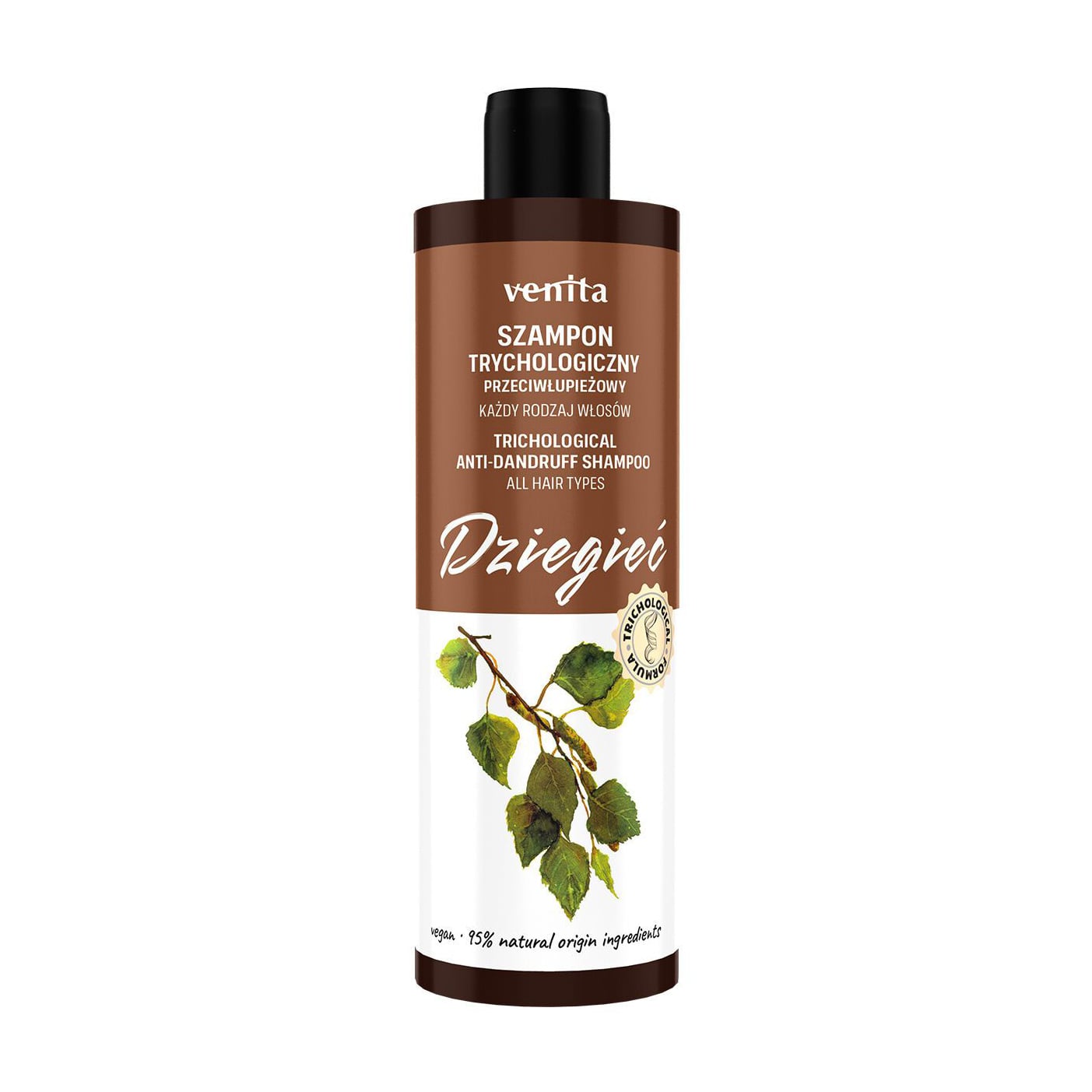 Трихологічний дігтярний шампунь Venita Trichological Anti-Dandruff Shampoo проти лупи, для всіх типів волосся, 300 мл