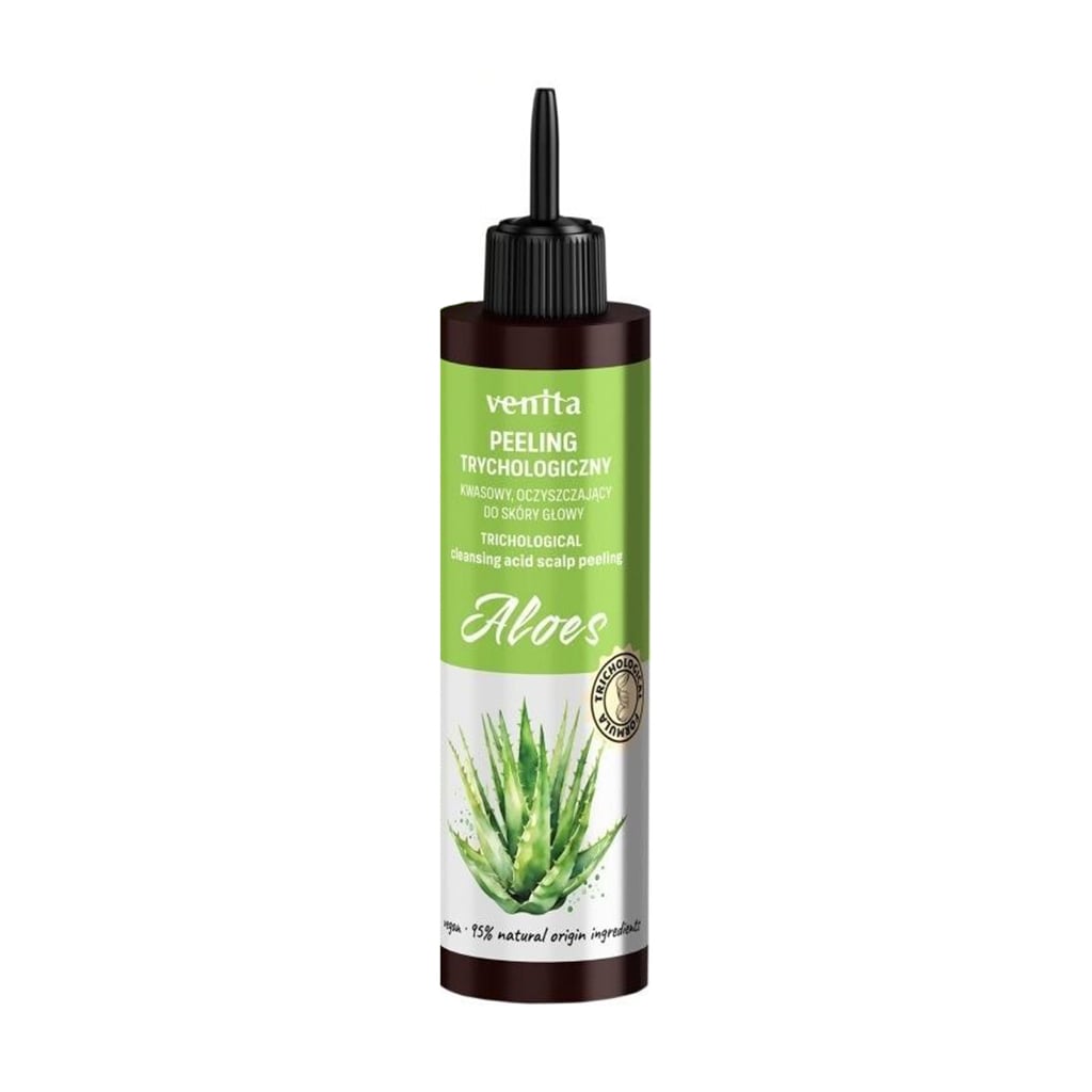 Трихологічний пілінг для волосся Venita Trichological Cleansing Acid Scalp Peeling Aloes з кислотами та алое вера, 100 мл