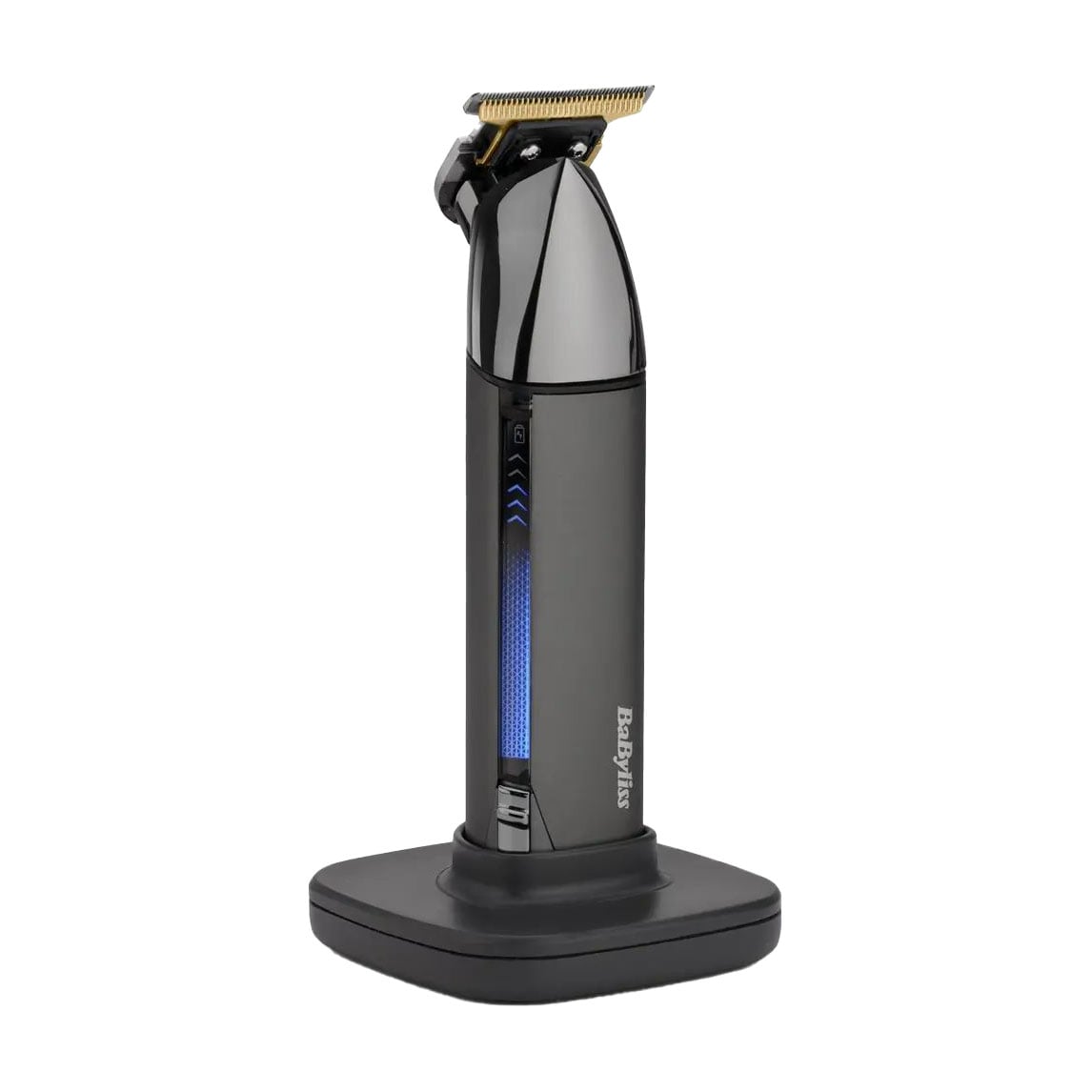 Тример для вусів та бороди BaByliss Super-X Metal Black Edition 2 насадки, з кейсом та підставкою, чорно-сірий (T991E)