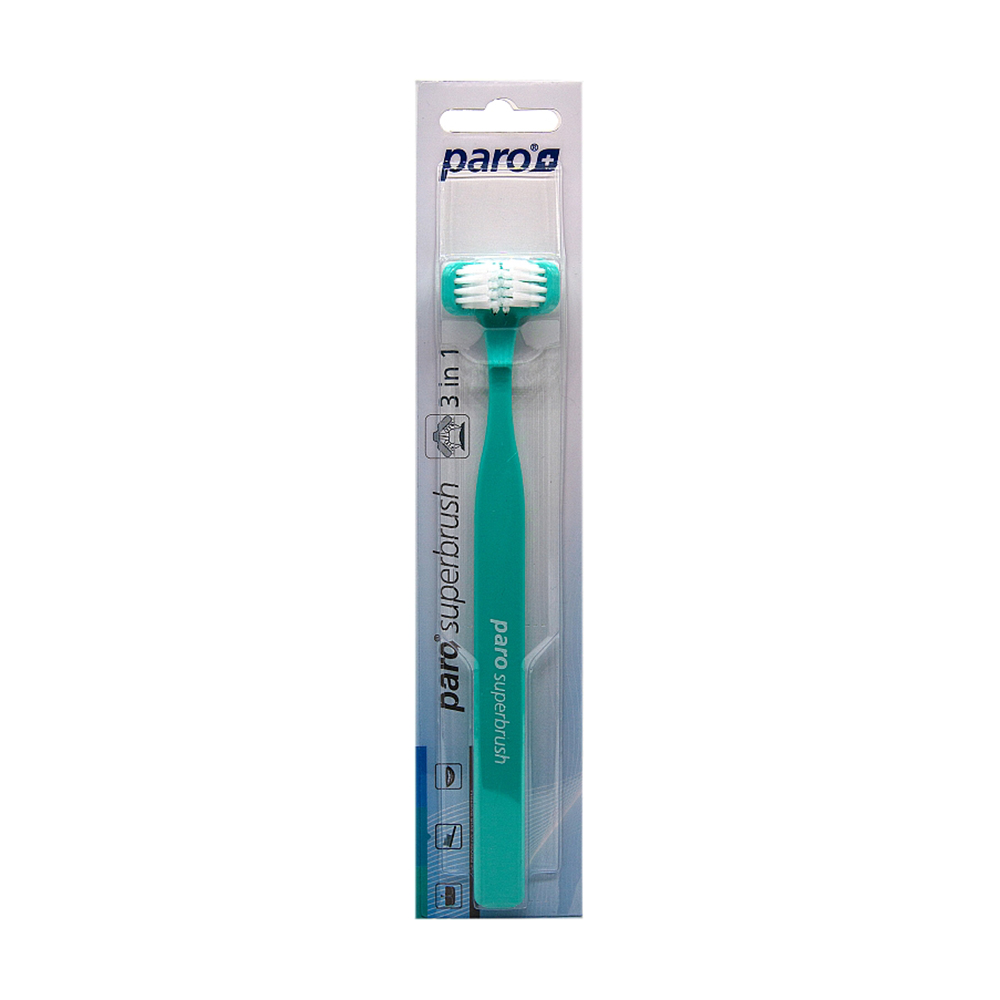 Тристороння зубна щітка Paro Swiss Special Superbrush бірюзова, 1 шт