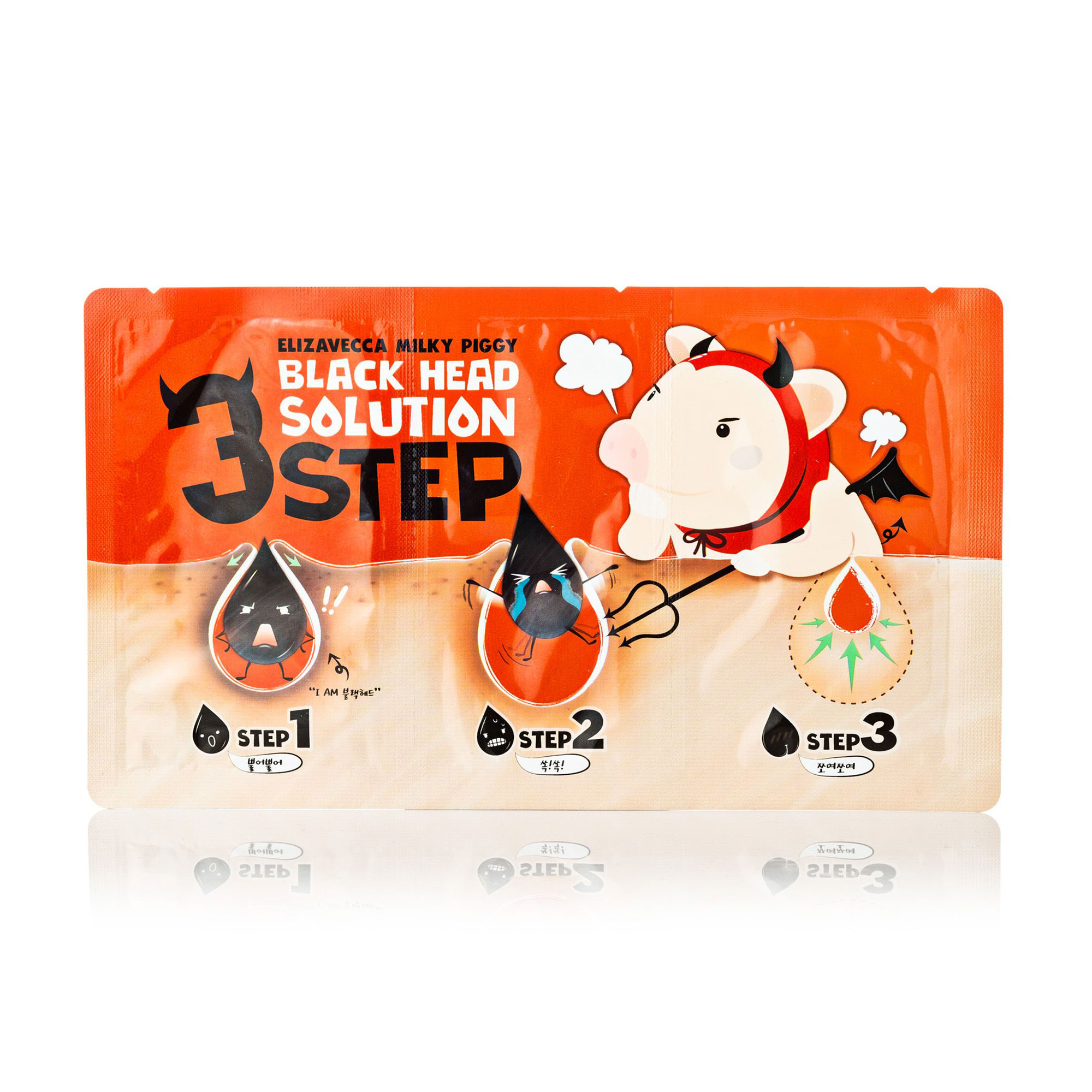 Триступеневий набір патчів для видалення чорних цяток Elizavecca Face Care Milky Piggy Black Head Solution 3 Step, 3*6 г