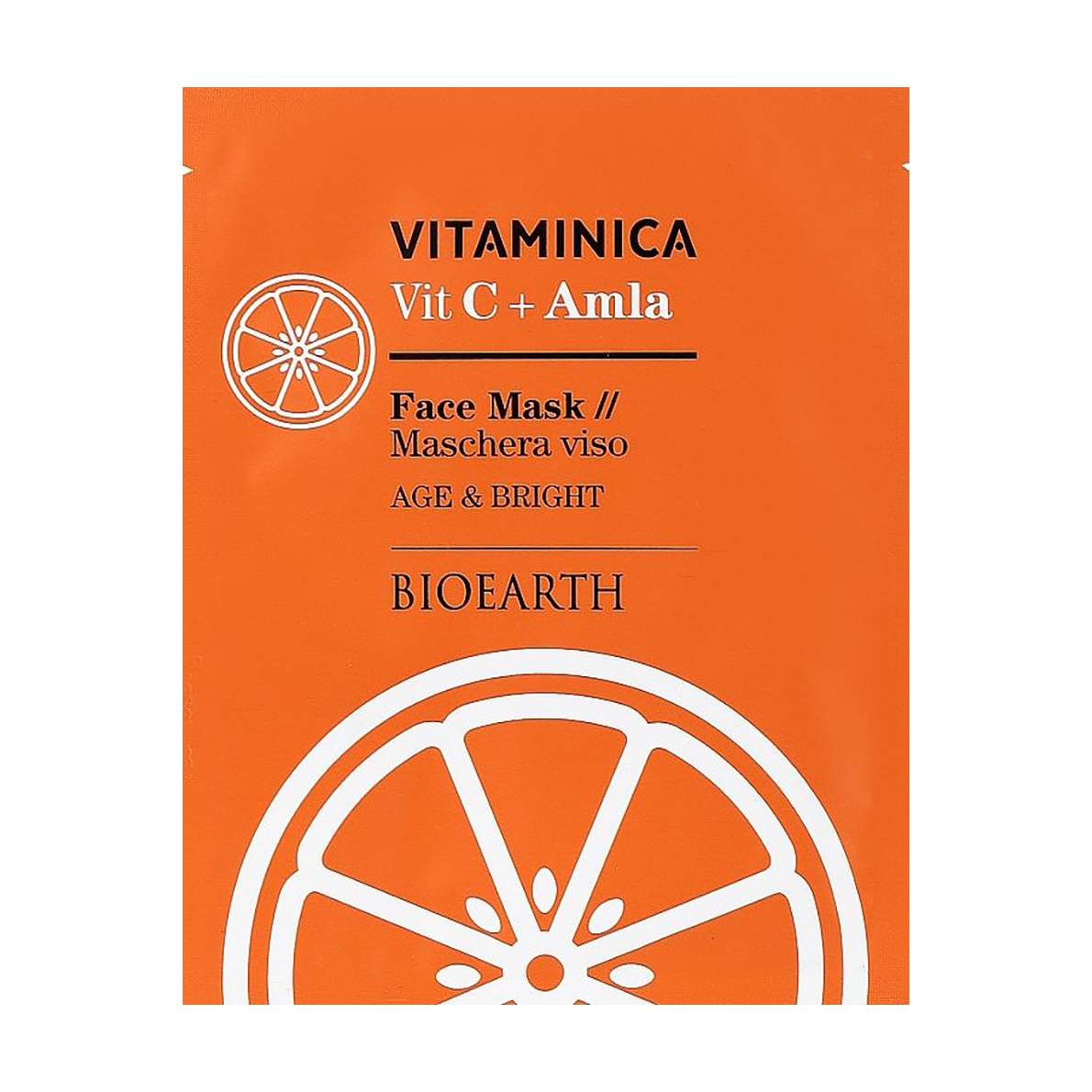 Целюлозна маска Bioearth Vitaminica Vit С + Amla Face Mask для всіх типів шкіри обличчя, 15 мл