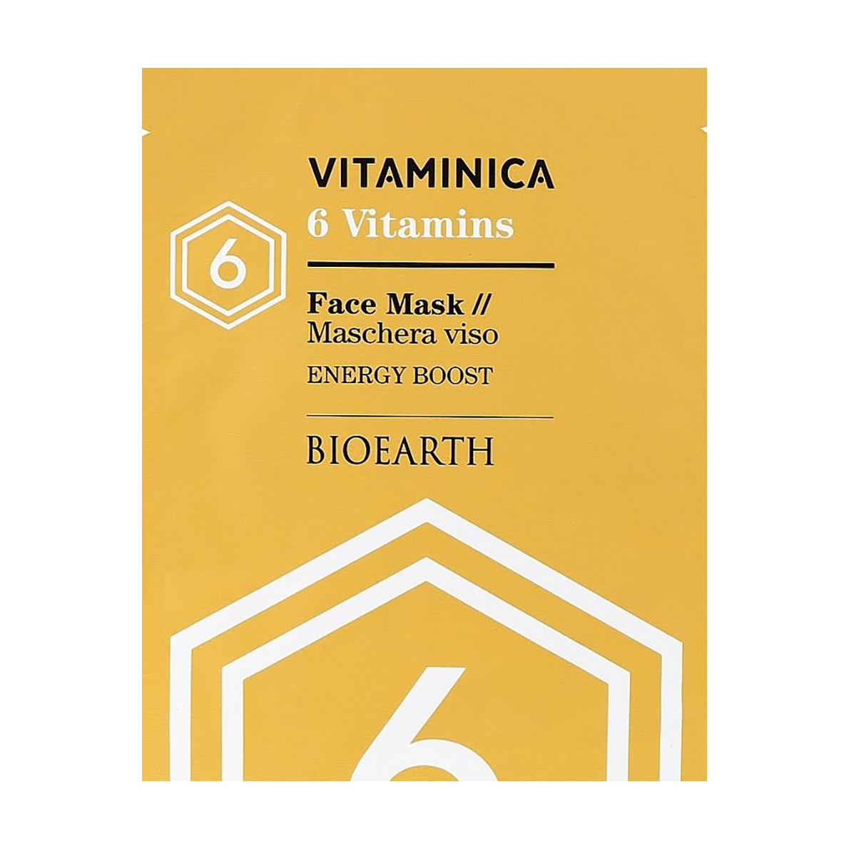 Целюлозна маска для обличчя Bioearth Vitaminica 6 Vitamins Face Mask, 15 мл