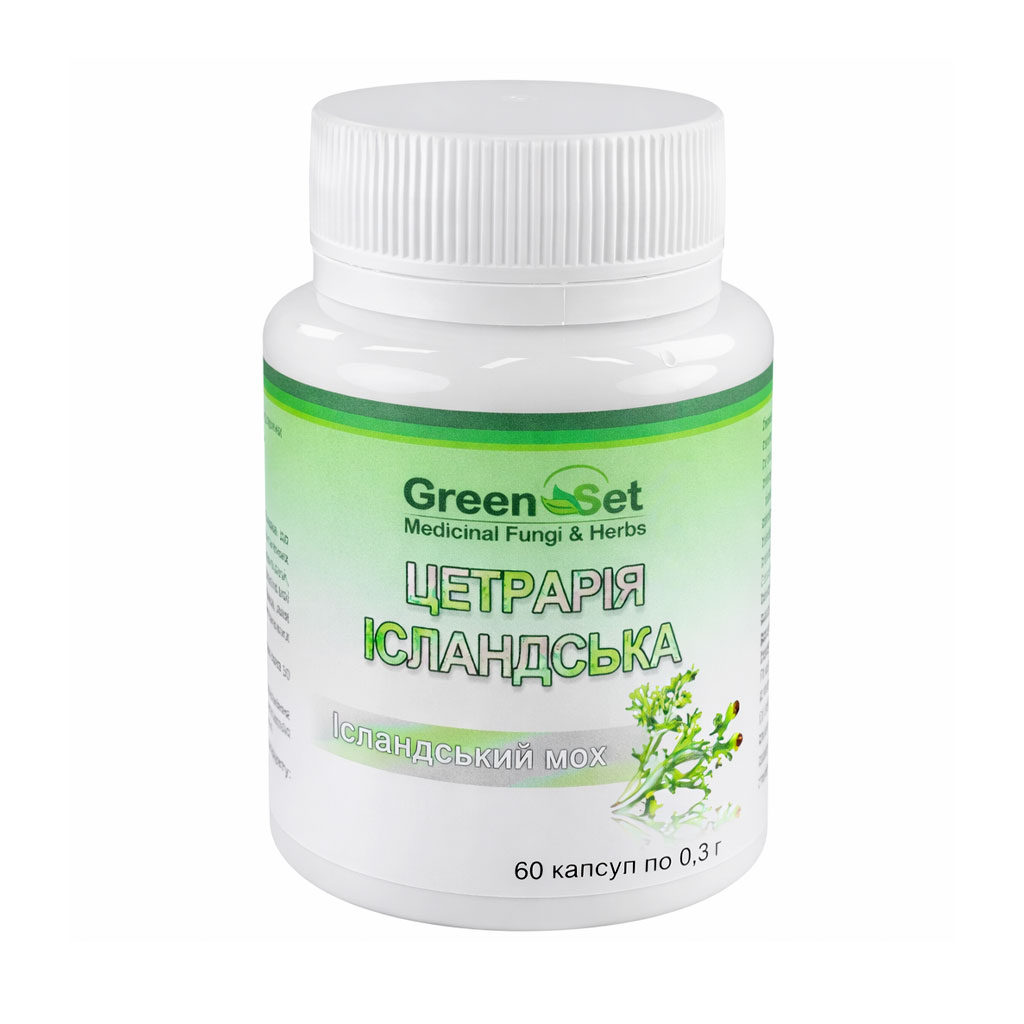 Цетрарія ісландська GreenSet проти кашлю, 60 капсул