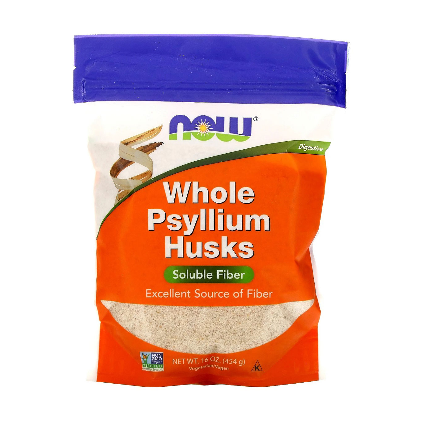 Цілісне лушпиння подорожника Now Foods Whole Psyllium Husks в порошку, 454 г