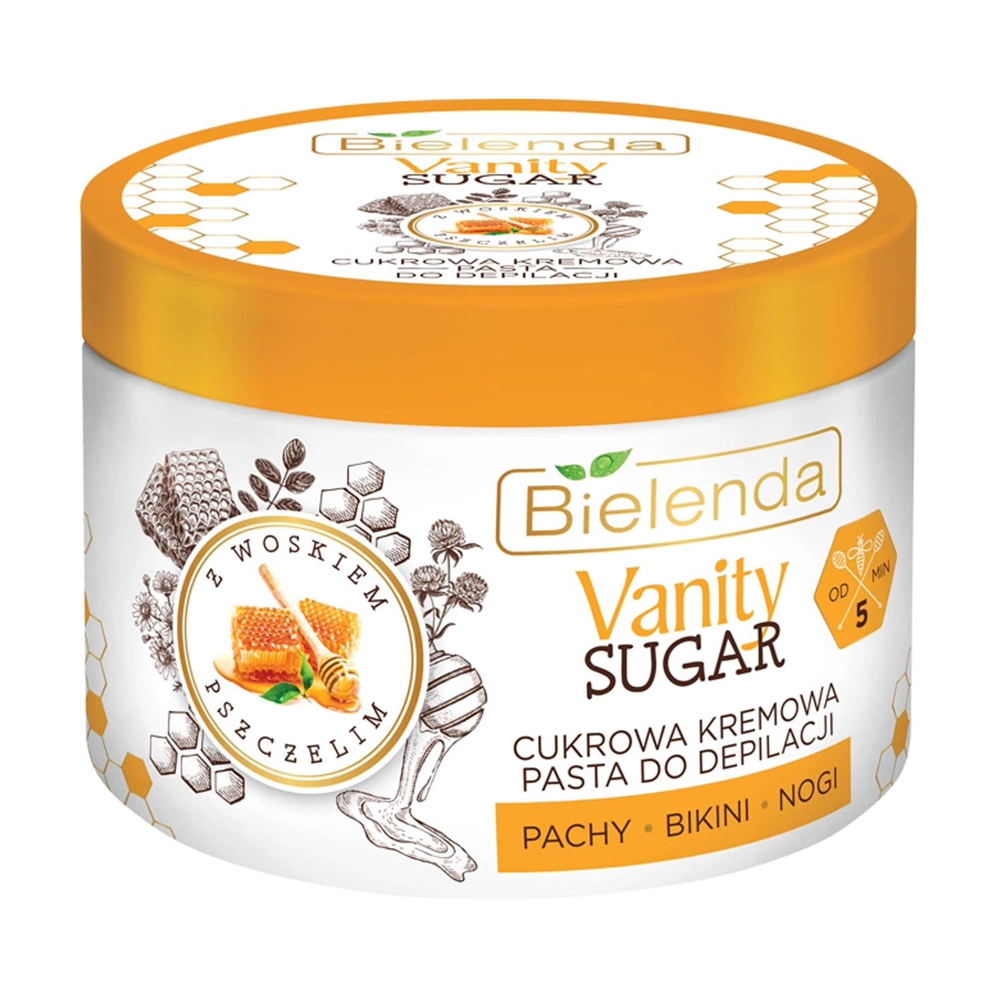 Цукрова кремова паста для депіляції Bielenda Vanity Sugar з бджолиним воском, 100 г