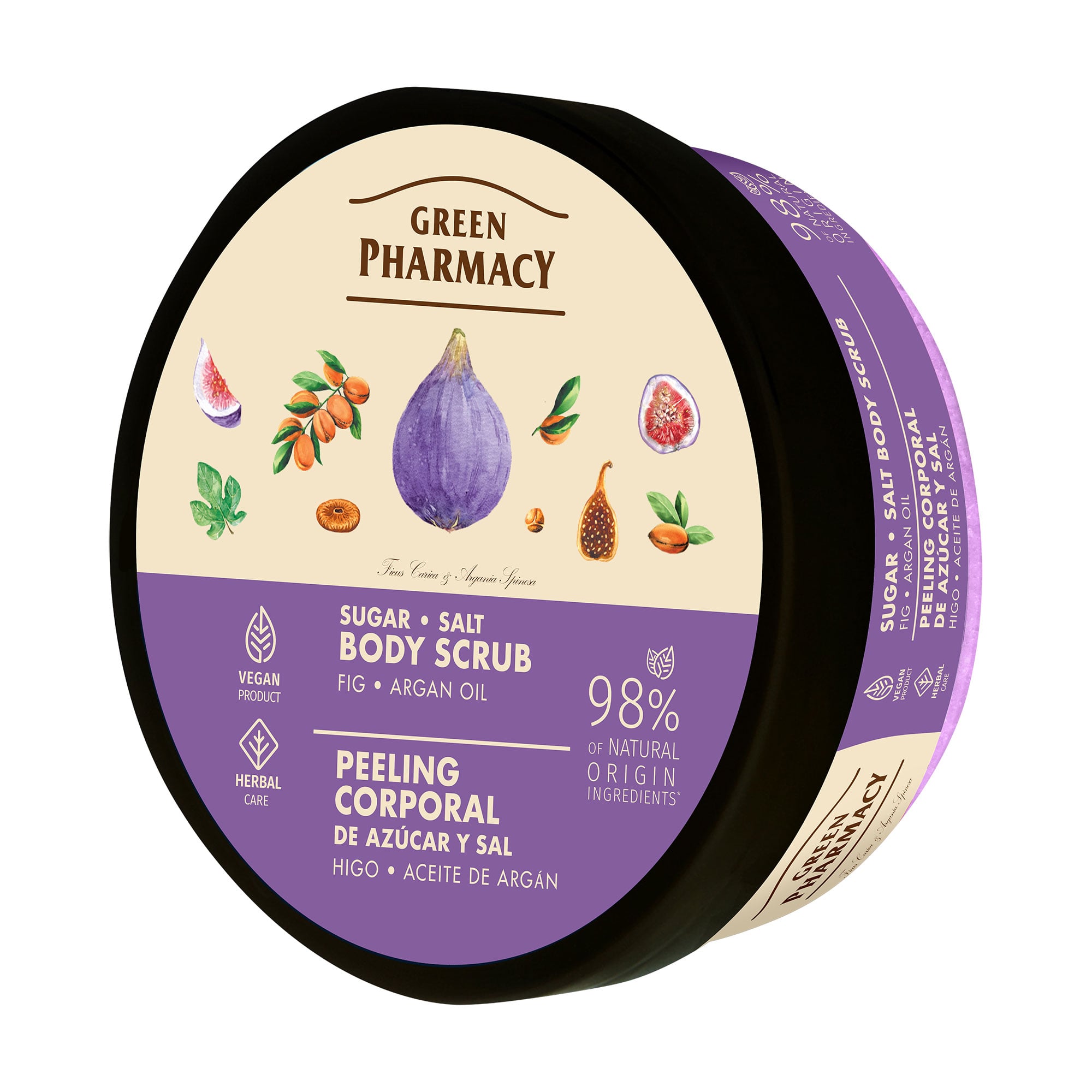 Цукрово-сольовий скраб для тіла Green Pharmacy Sugar Salt Body Scrub Інжир та арганова олія, 200 мл