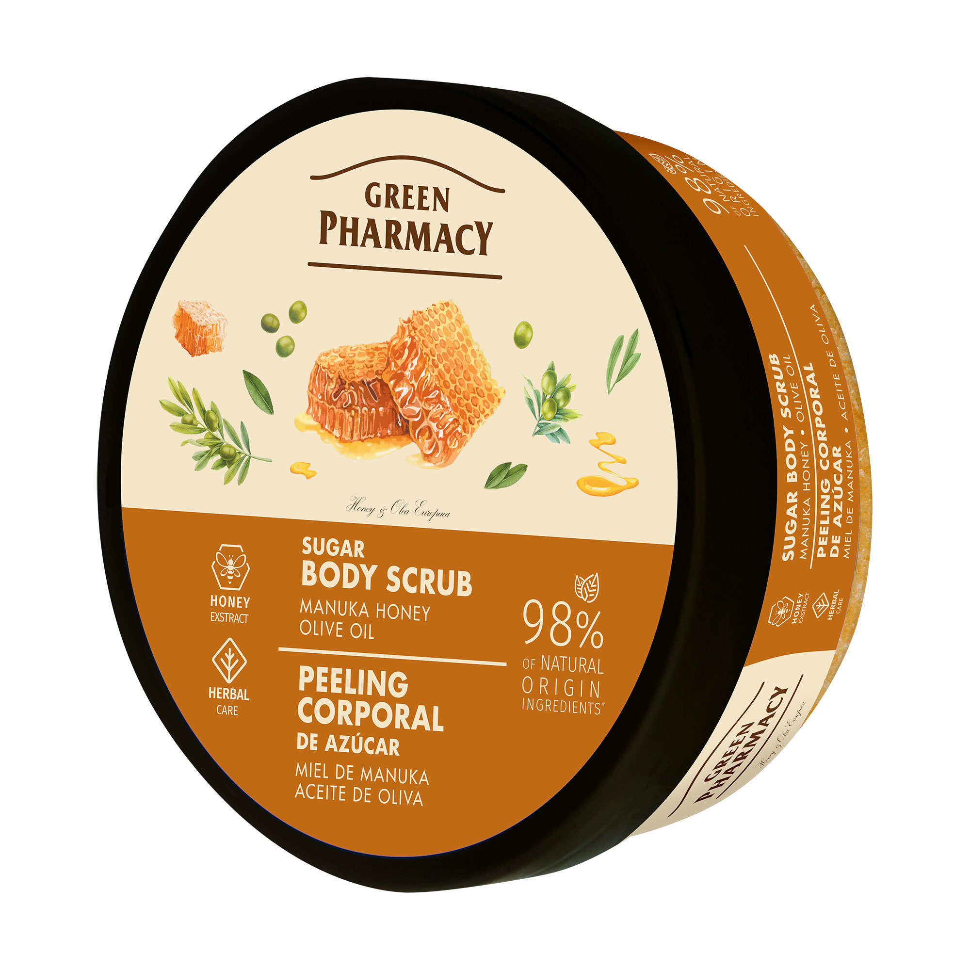 Цукровий скраб для тіла Green Pharmacy Sugar Body Scrub Мед манука та оливкова олія, 200 мл
