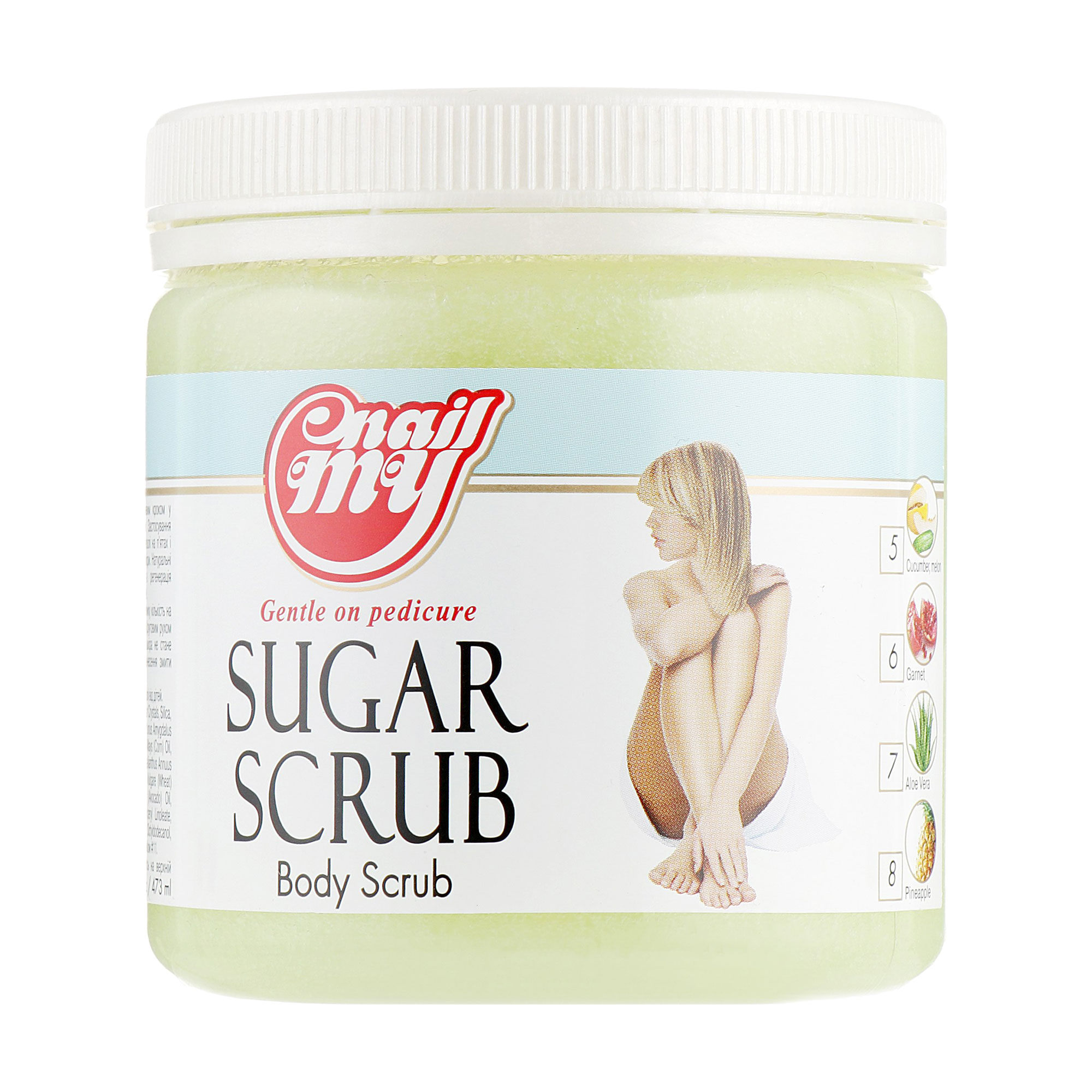 Цукровий скраб для тіла та ніг My Nail Sugar Scrub Диня з огірком, 473 мл