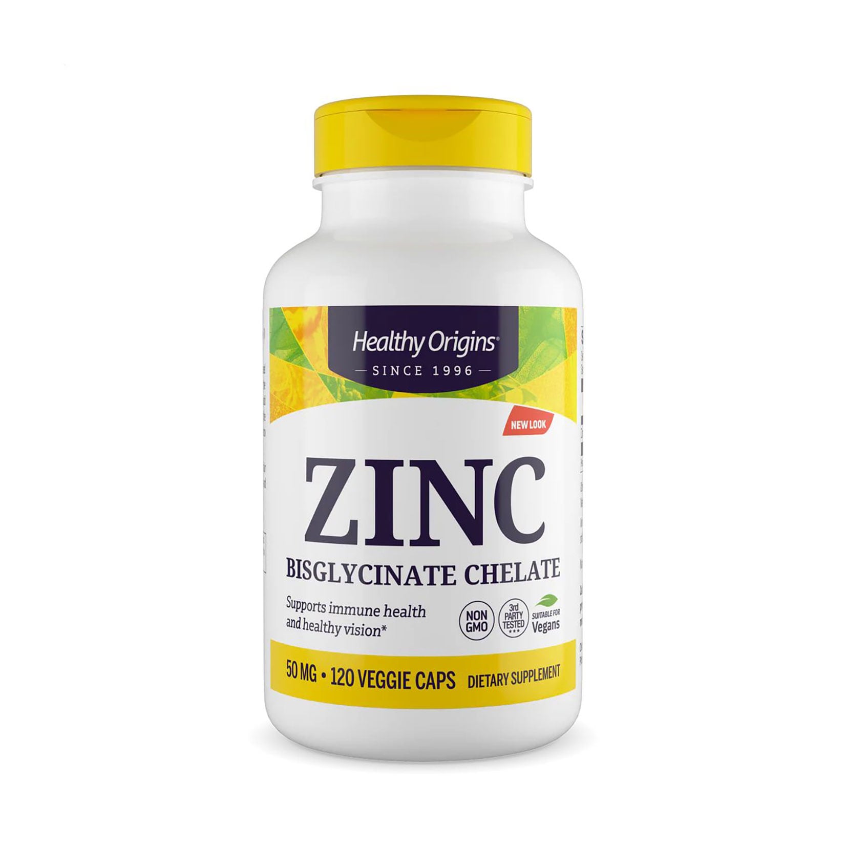 Цинк бісгліцинат Healthy Origins Zinc Bisglycinate Chelate 50 мг, 120 вегетаріанських капсул