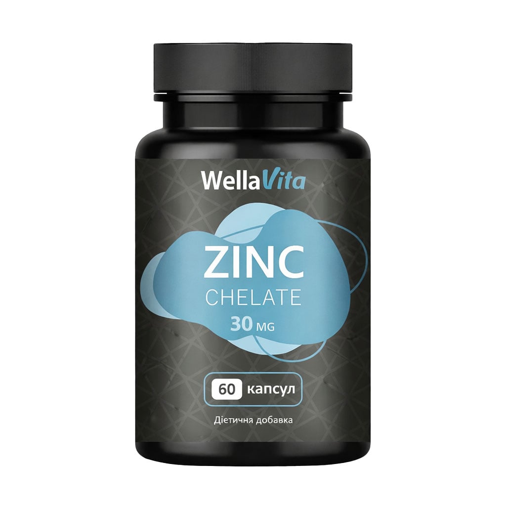 Цинк Хелат Wella Vita Zinc Chelate 30 mg, 60 капсул