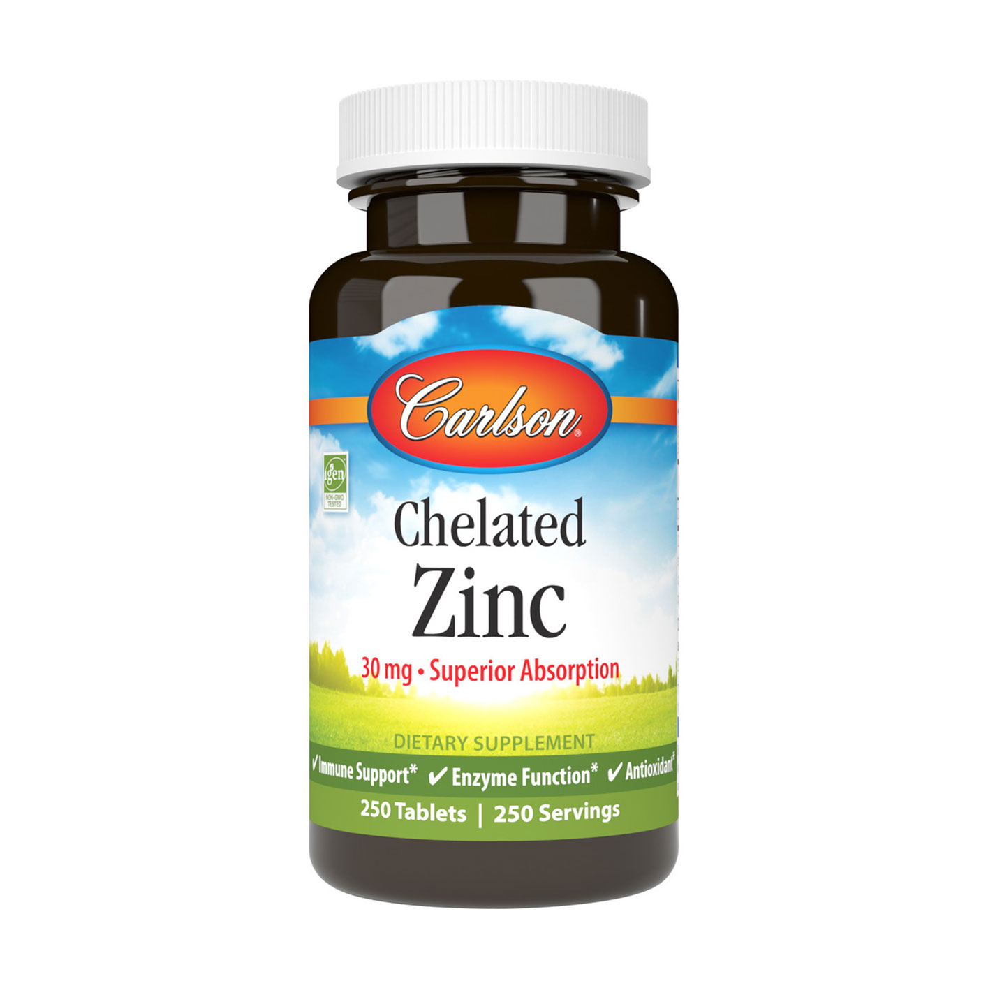 Цинк хелатний Carlson Labs Chelated Zinc 30 мг, 250 таблеток