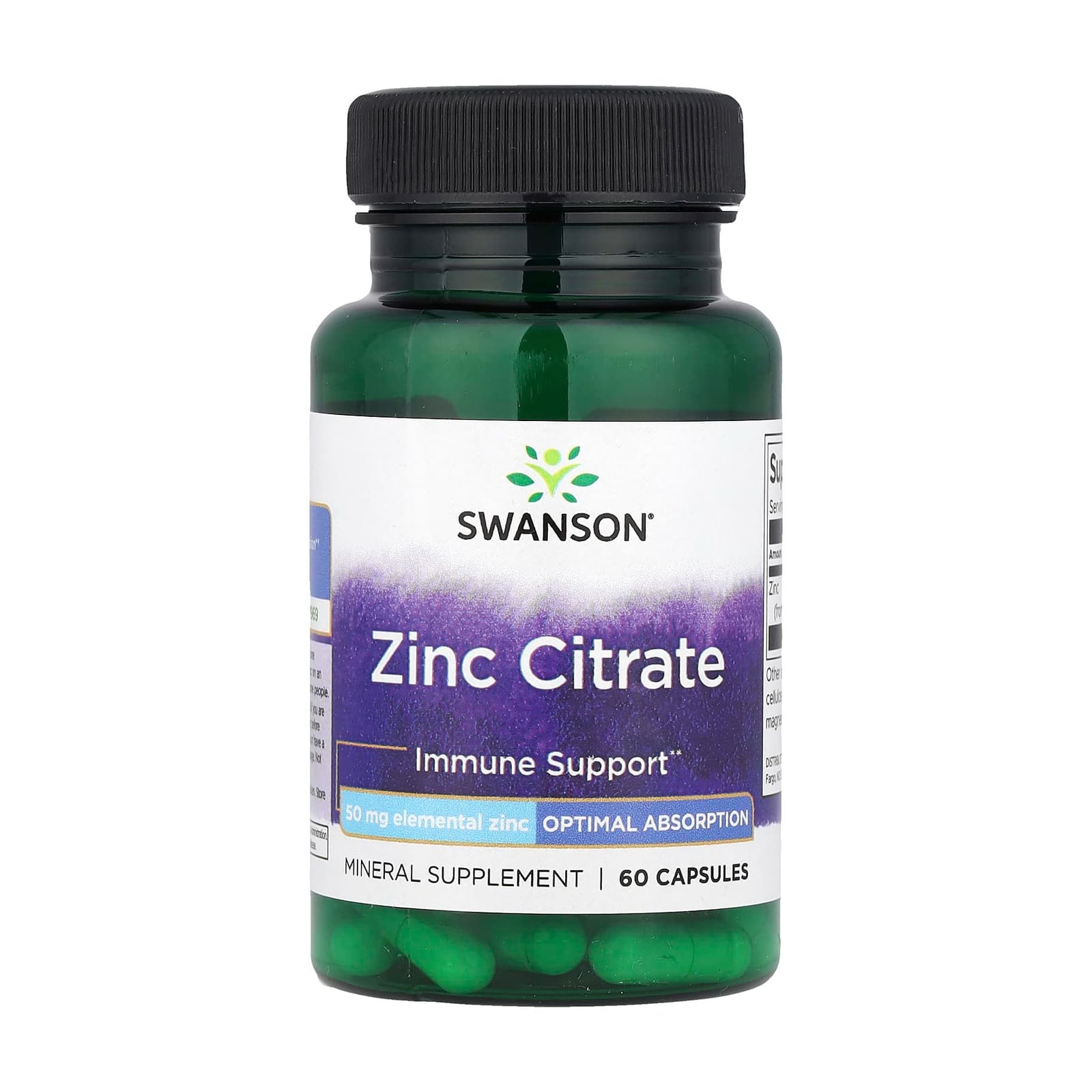 Цитрат цинку Swanson Zinc Citrate 50 мг, 60 капсул