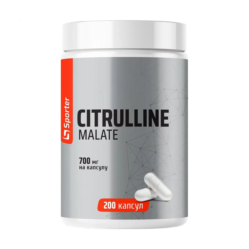 Цитрулін малат Sporter Citrulline Malate, 700 мг, 200 капсул