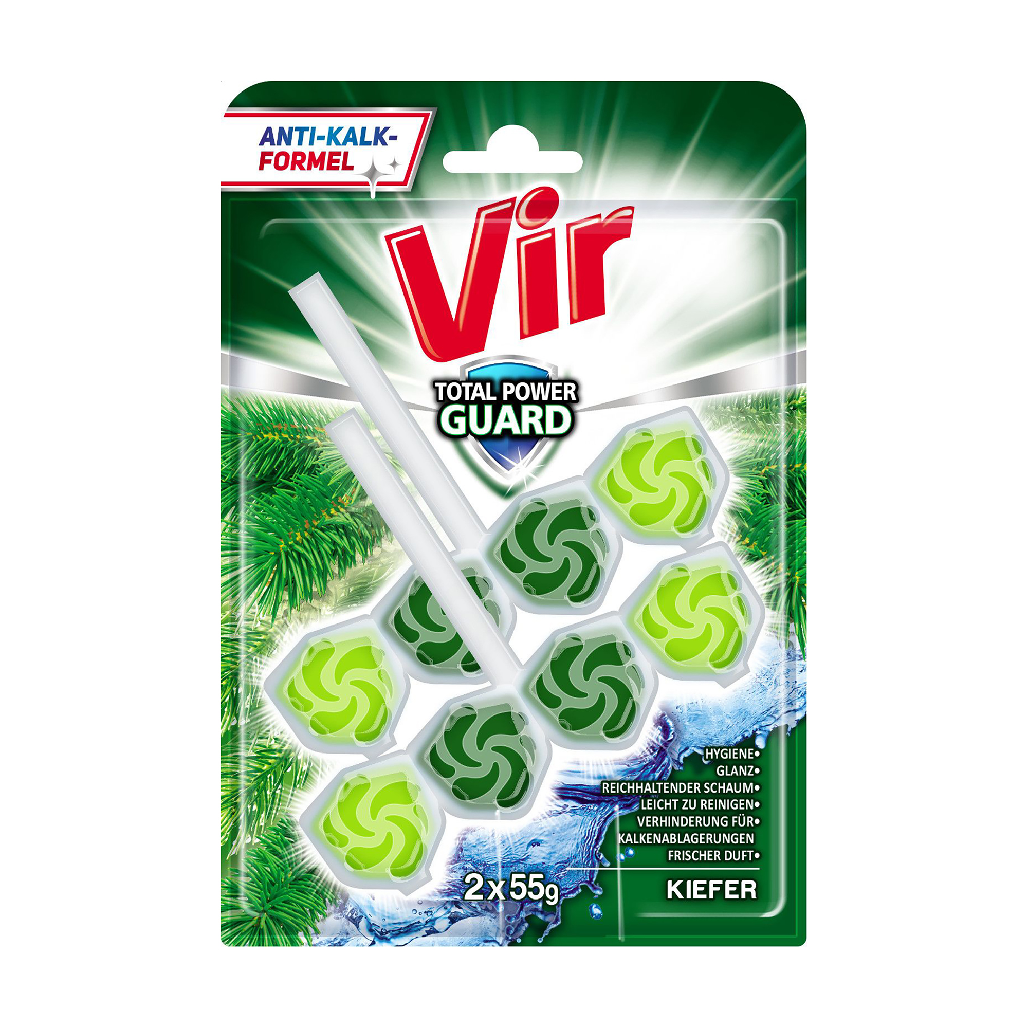 Туалетний блок Vir Total Power Guard Хвоя, 2*55 г