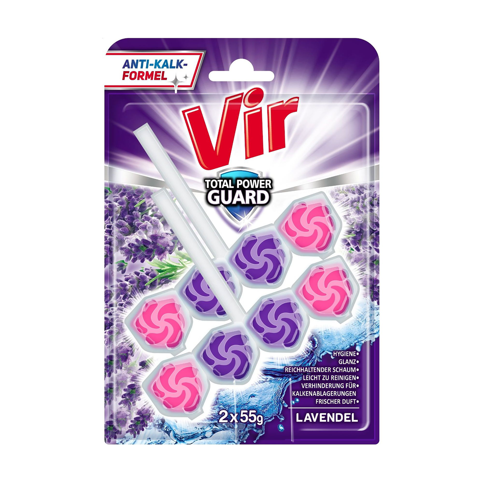 Туалетний блок Vir Total Power Guard Лаванда, 2*55 г
