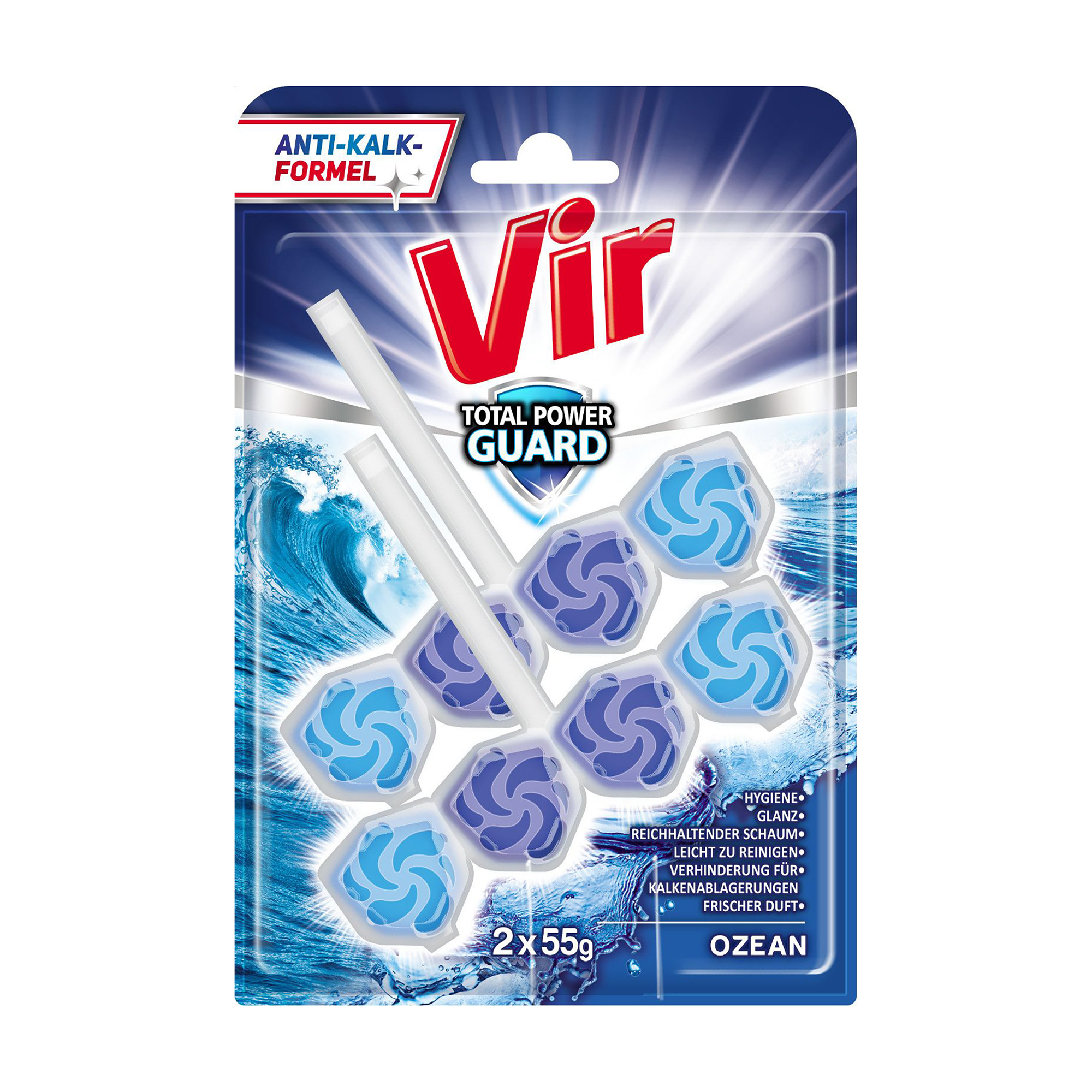 Туалетний блок Vir Total Power Guard Океан, 2*55 г