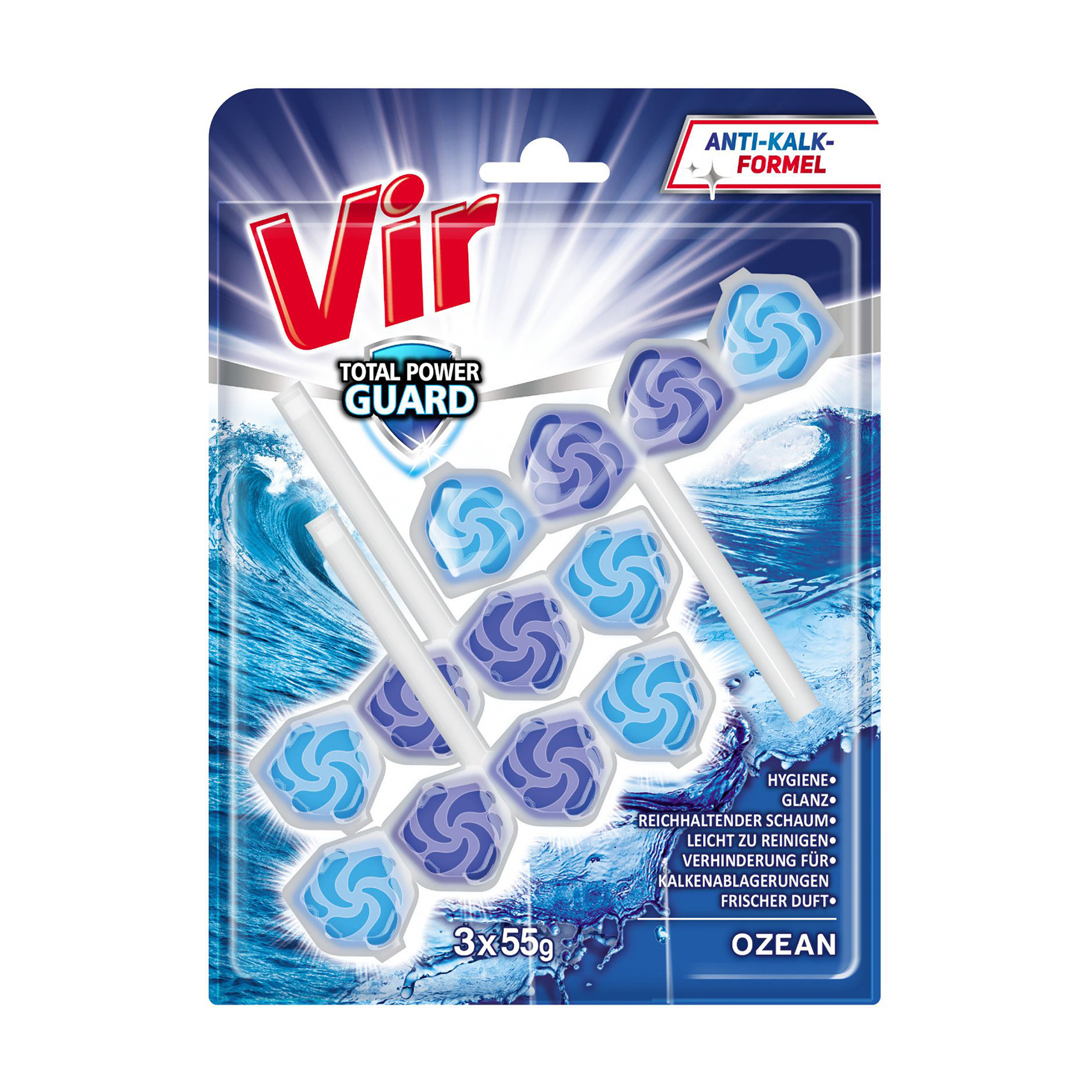 Туалетний блок Vir Total Power Guard Океан, 3*55 г