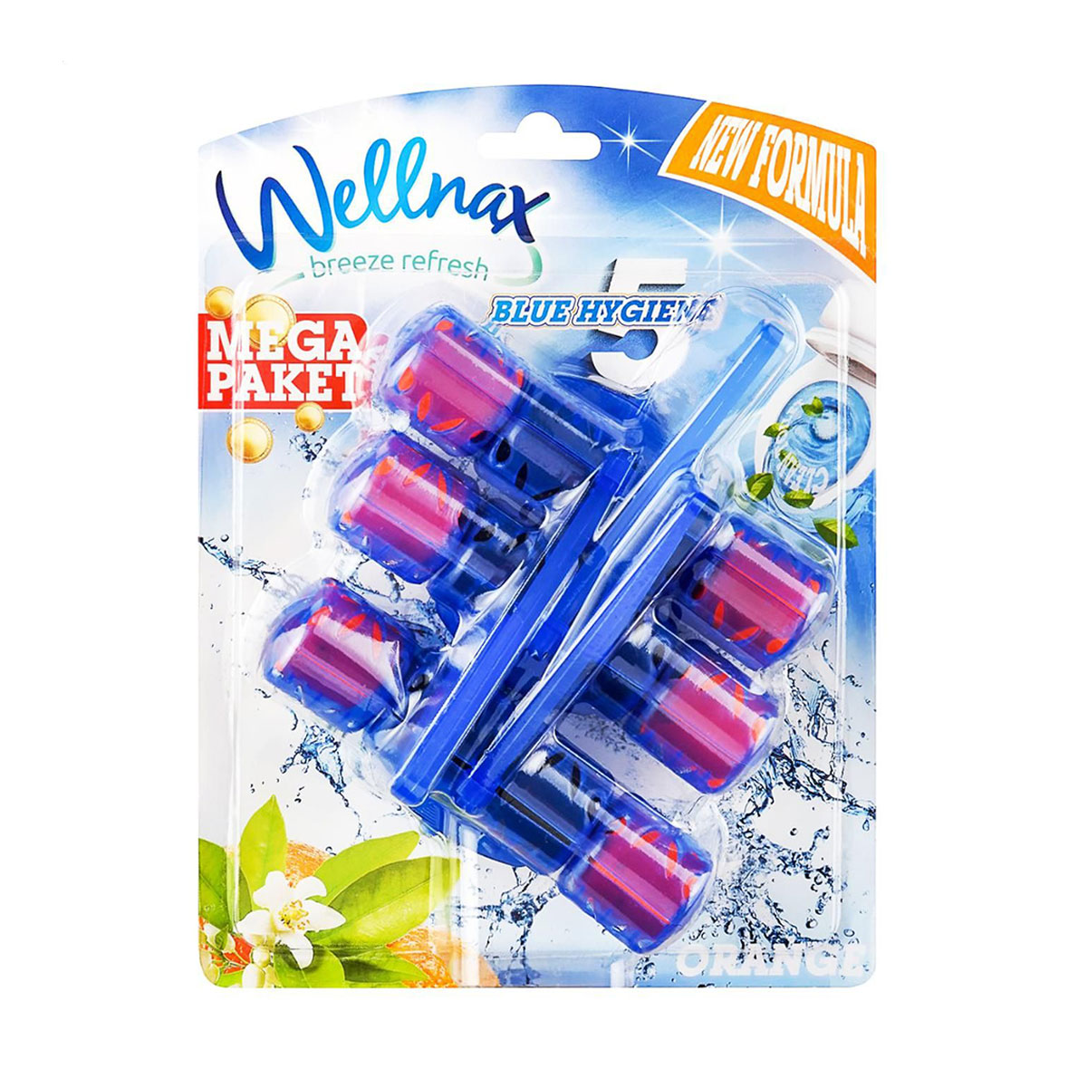 Туалетний блок Wellnax Blue Hygiene Квітучий апельсин, 3*50 г