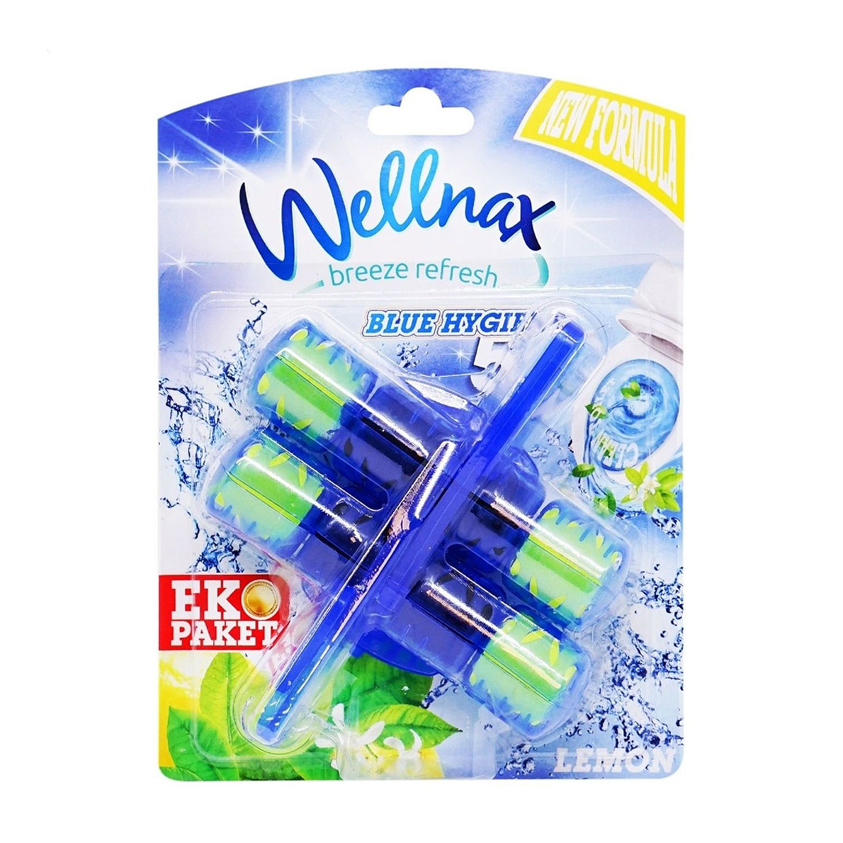 Туалетний блок Wellnax Blue Hygiene Лимон, 2*50 г