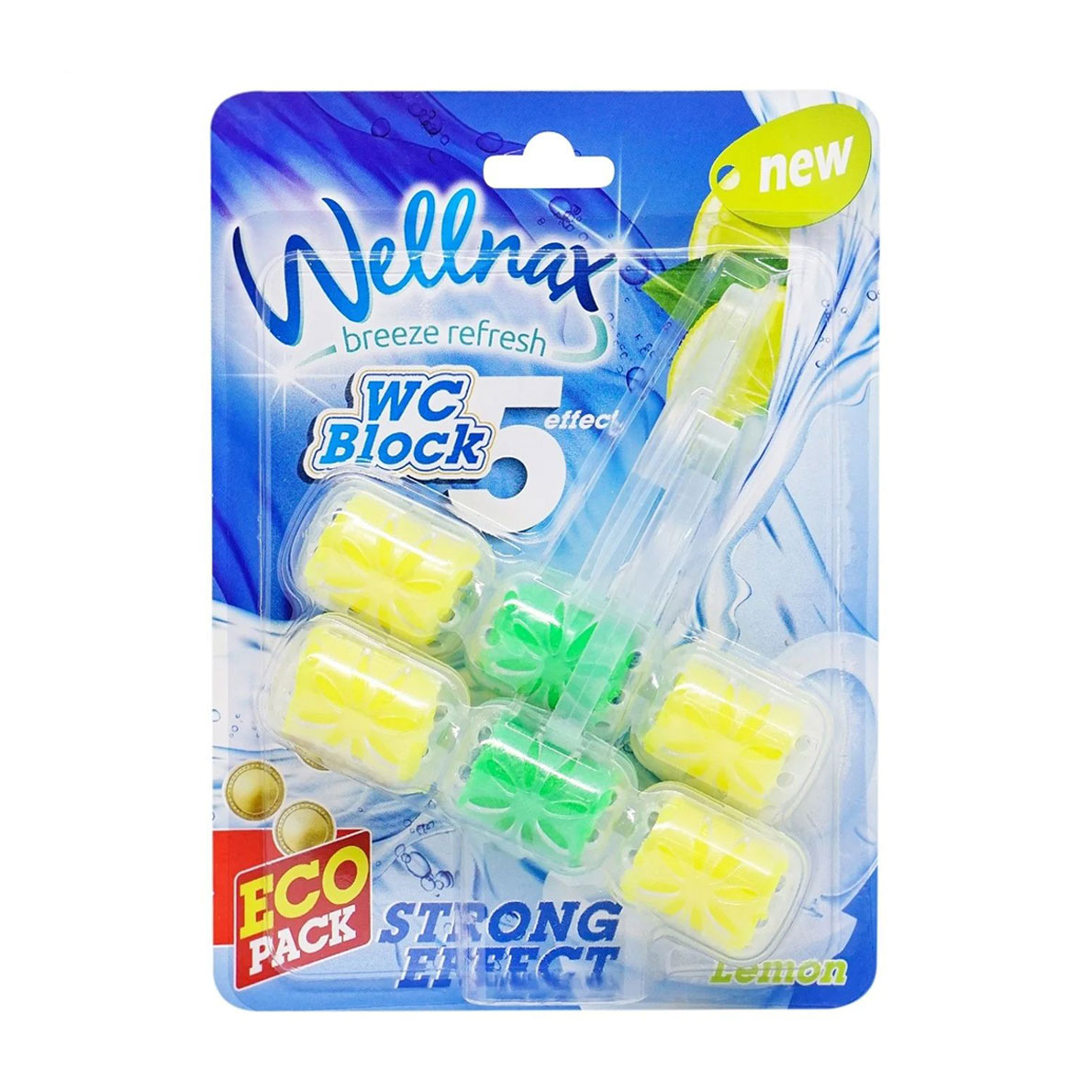 Туалетний блок Wellnax Strong Effect Лимон, 2*57 г