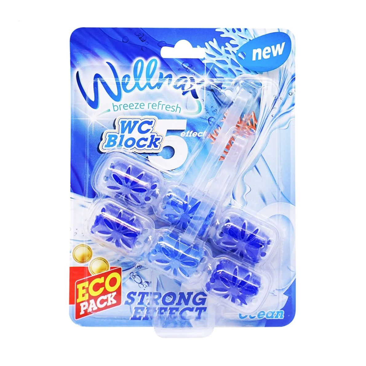 Туалетний блок Wellnax Strong Effect Океан, 2*57 г