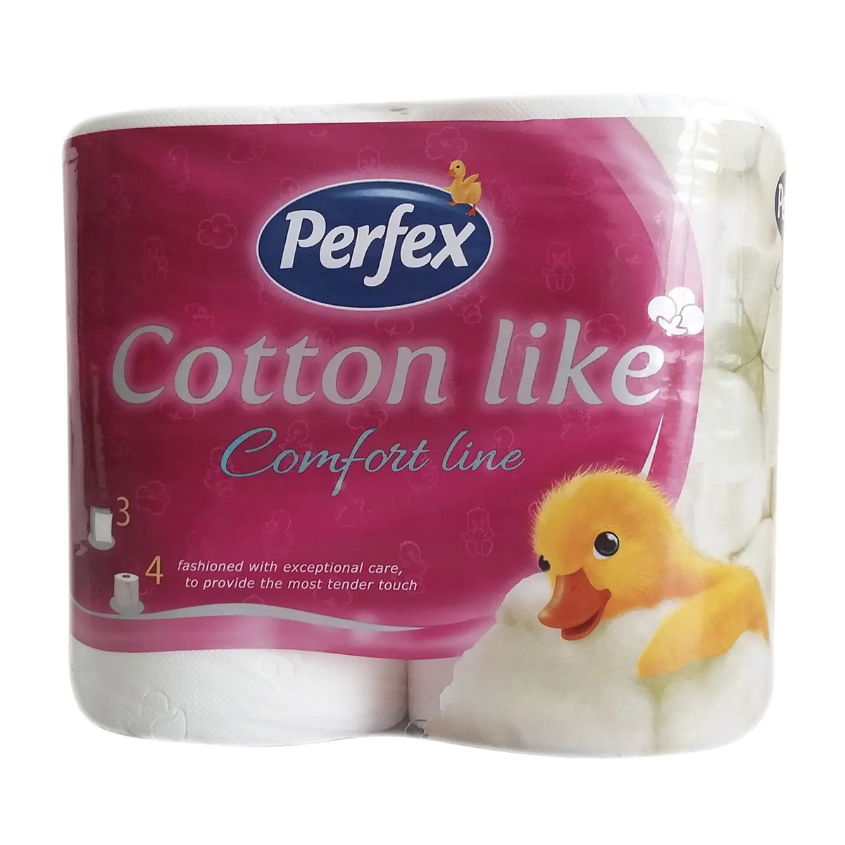 Туалетний папір Boni Perfex Cotton Like білий, 3-шаровий, 100 відривів, 4 рулони