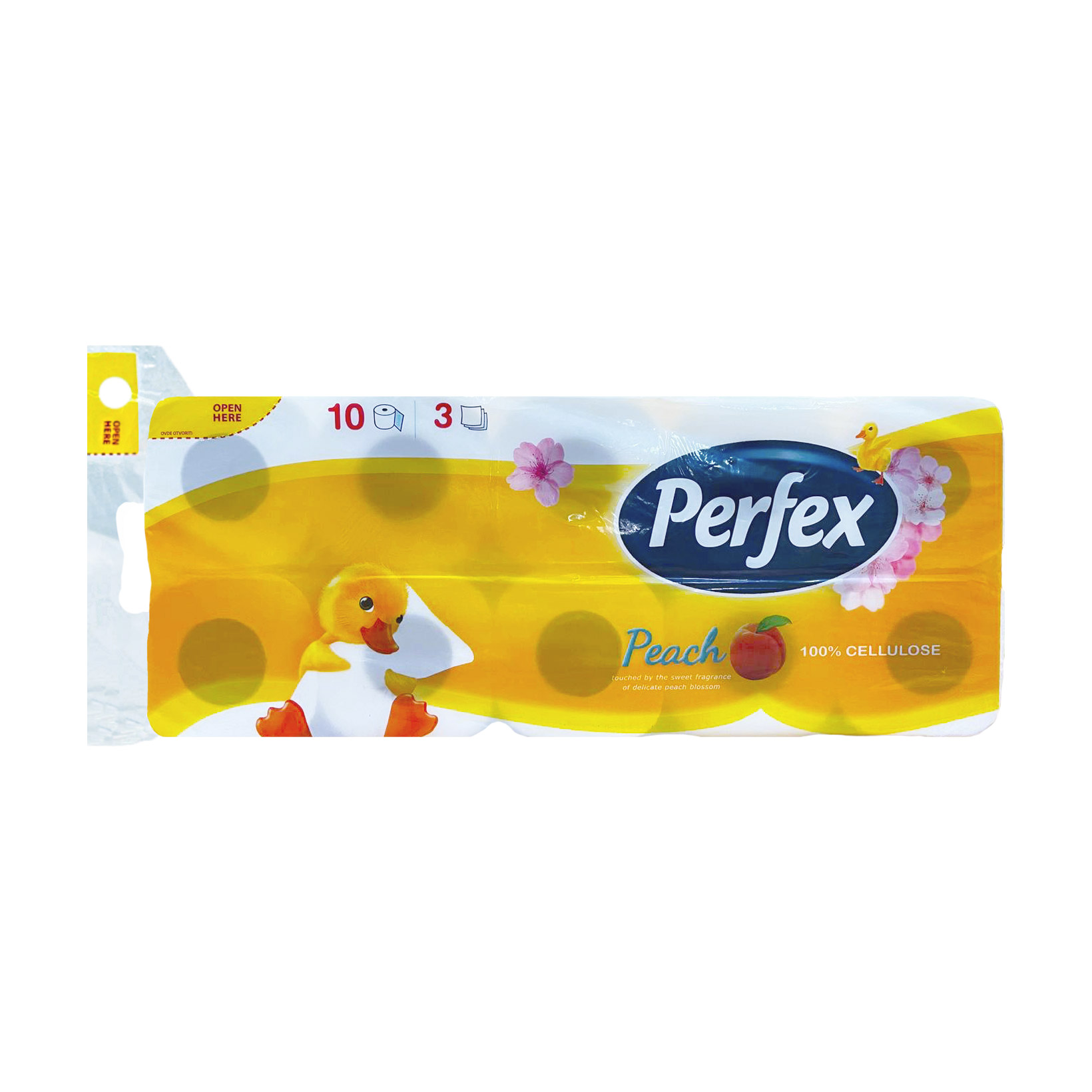 Туалетний папір Boni Perfex Персик білий, 3х-шаровий, 120 відривів, 10 шт