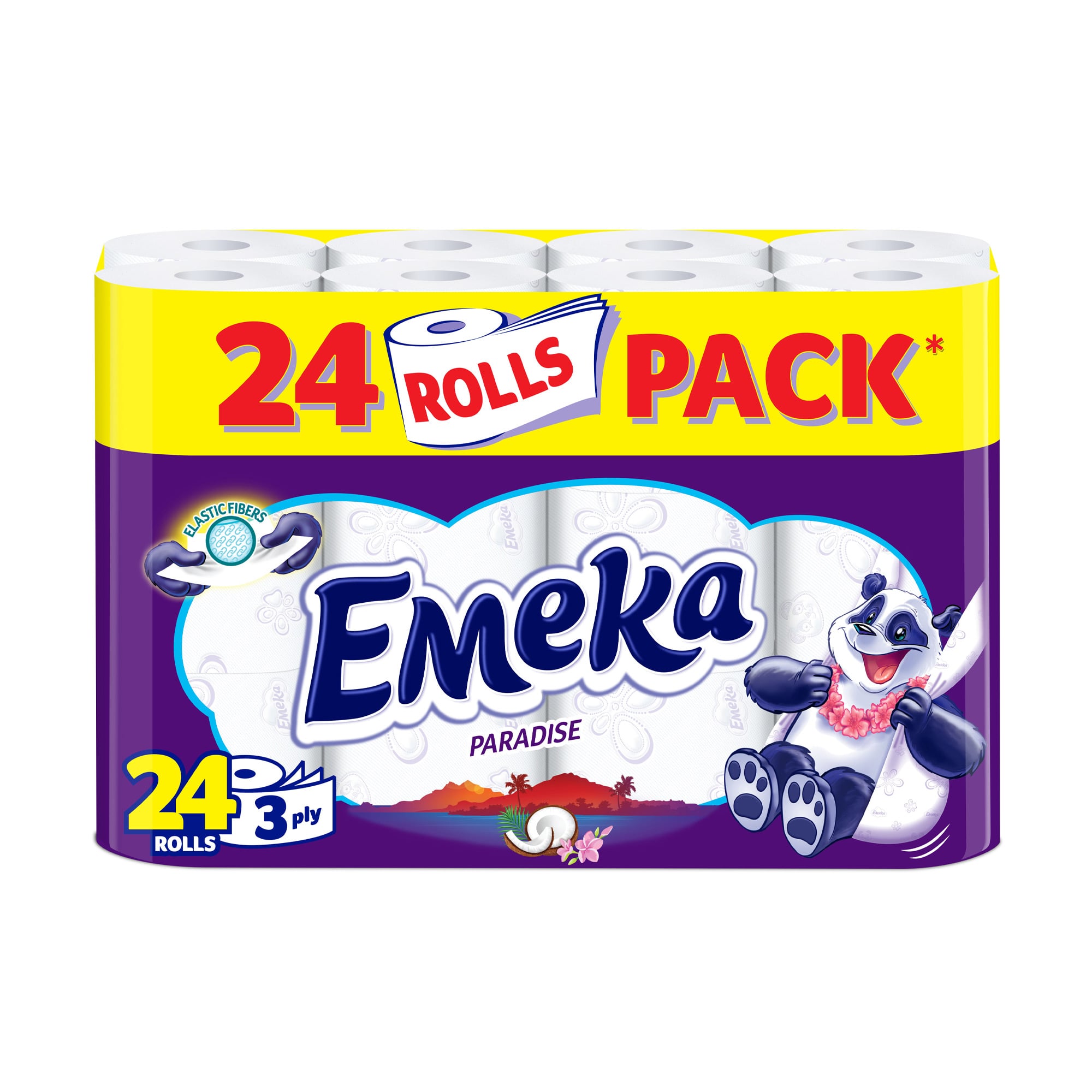 Туалетний папір Emeka Paradise, білий, 3-шаровий, 24 шт