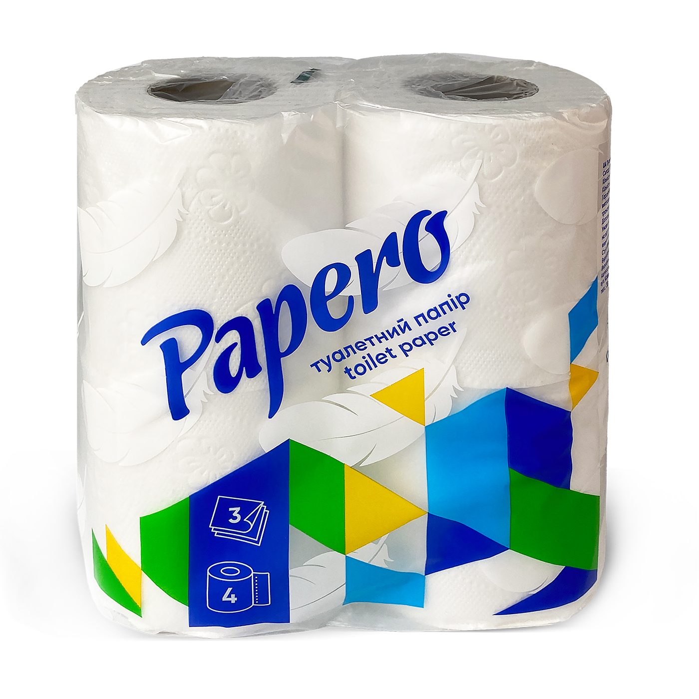 Туалетний папір Papero Toilet Paper білий, 3-шаровий, 150 відривів, 4 рулони