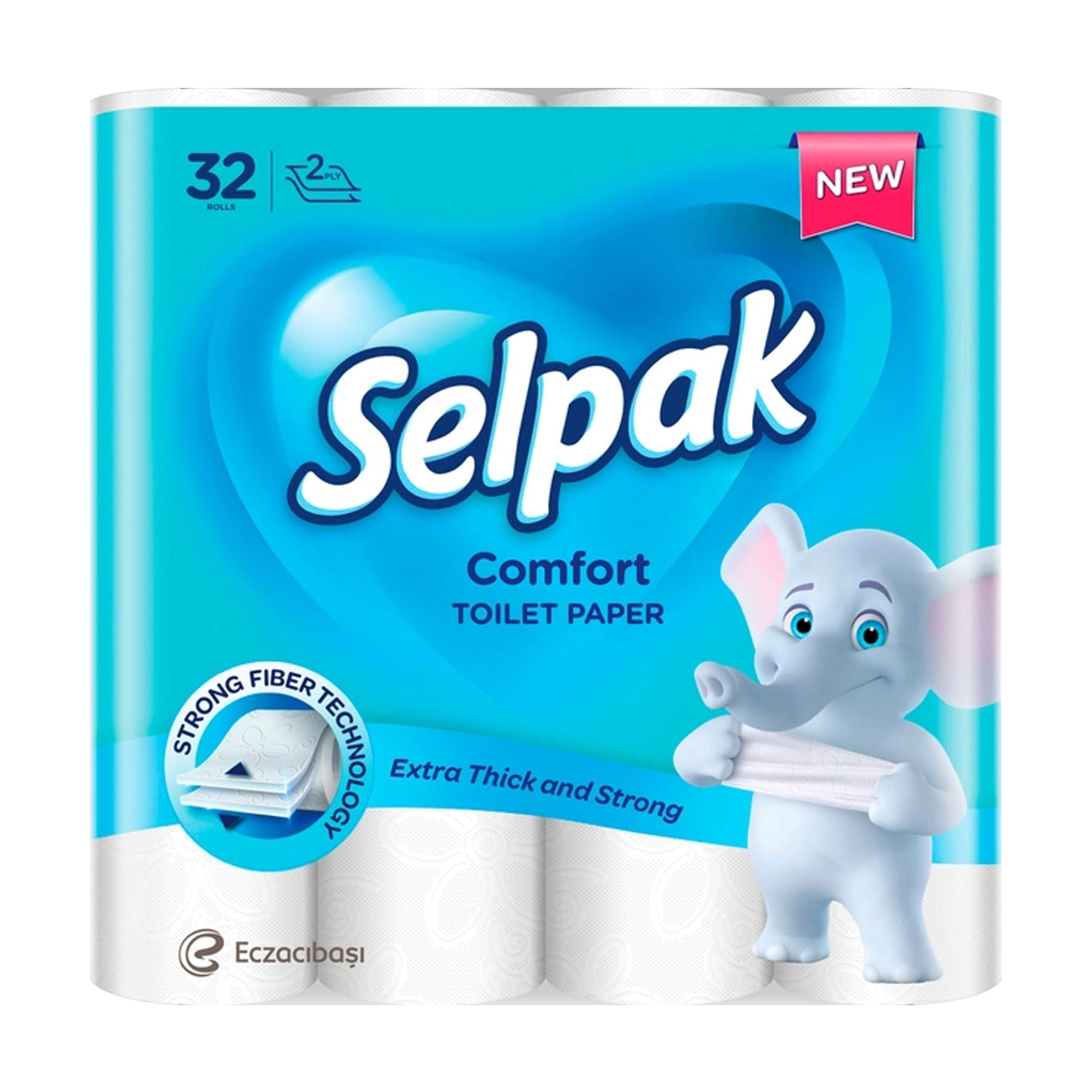 Туалетний папір Selpak Comfort 2-шаровий, білий, 150 відривів, 32 рулони