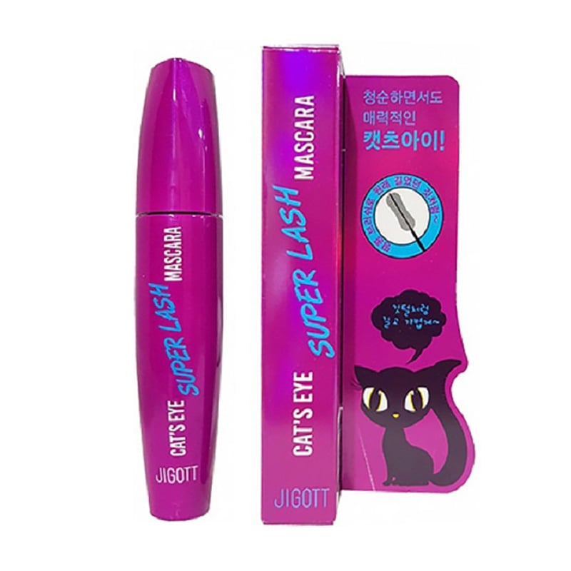 Туш для вій Jigott Cat's Eye Super Lash Mascara Black подовжувальна, 12 г