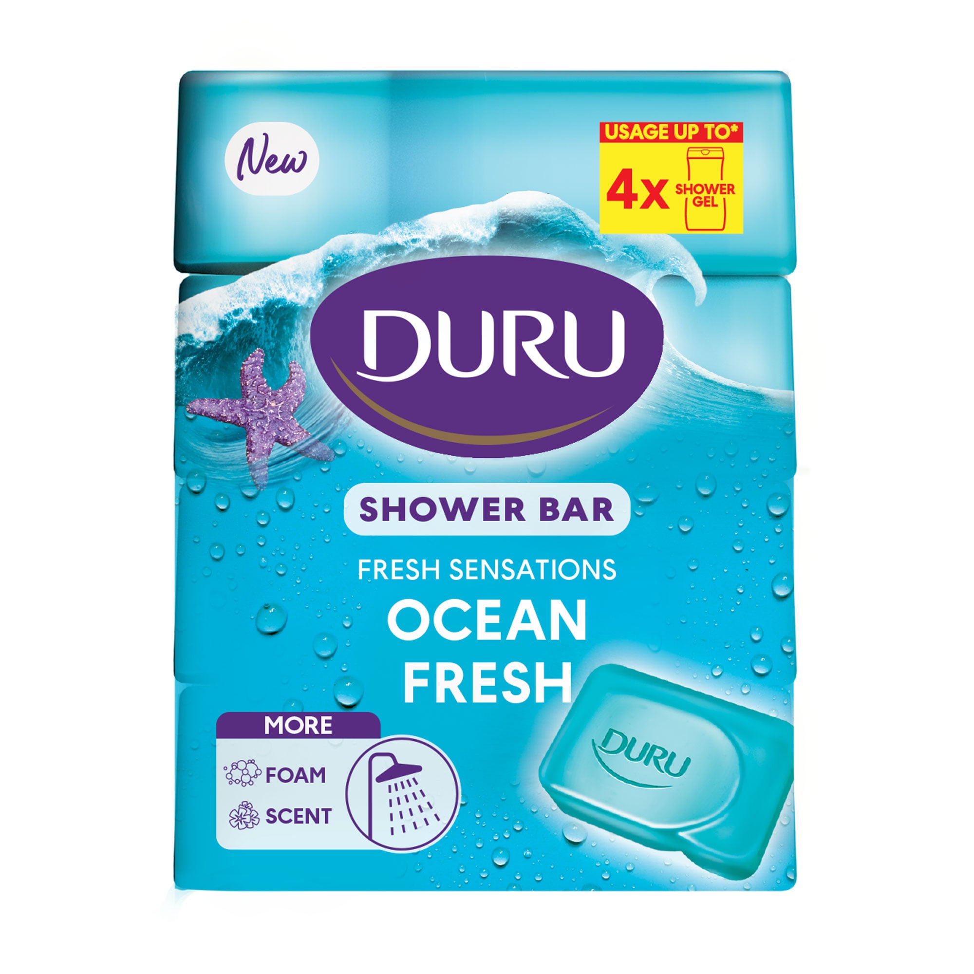Тверде мило DURU Fresh Sensations Океанський Бриз, екопак, 4*150 г