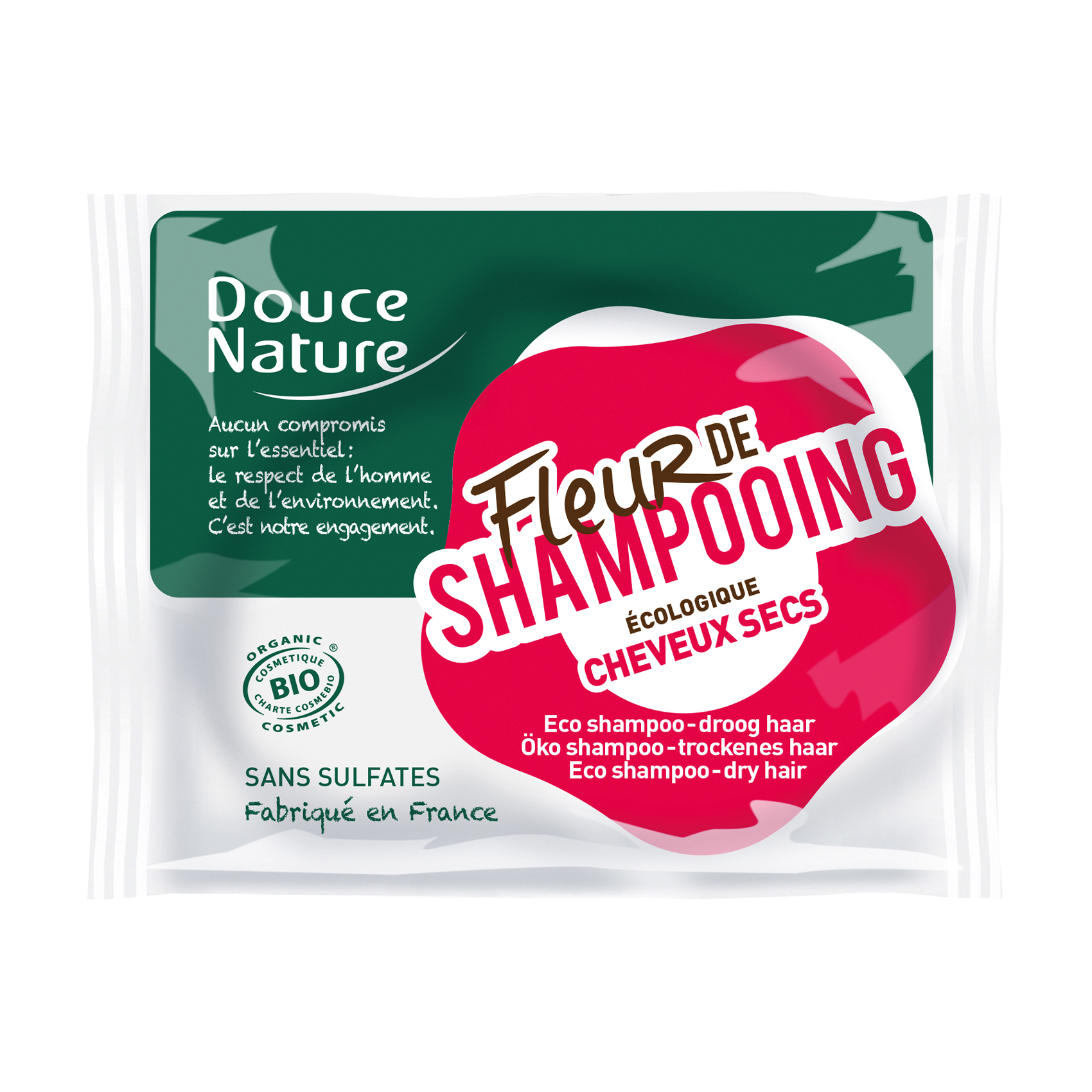 Твердий шампунь Douce Nature Fleur De Shampooing для сухого волосся, 85 г