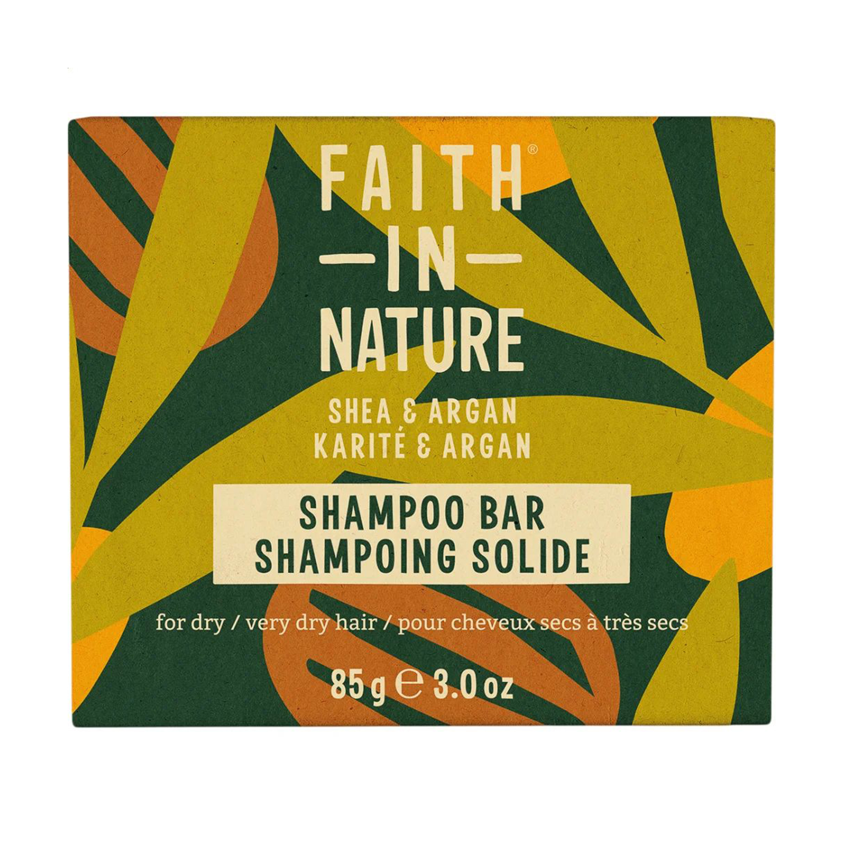 Твердий шампунь Faith In Nature Shampoo Bar для сухого волосся, з оліями ши та арганою, 85 г