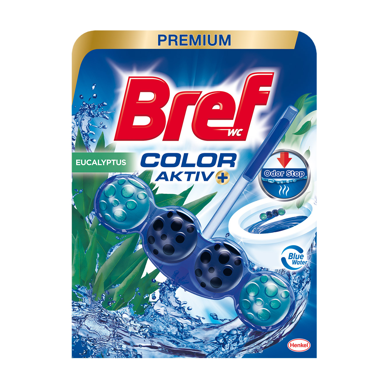 Твердий туалетний блок Bref Blue Aktiv Евкаліпт, 50 г