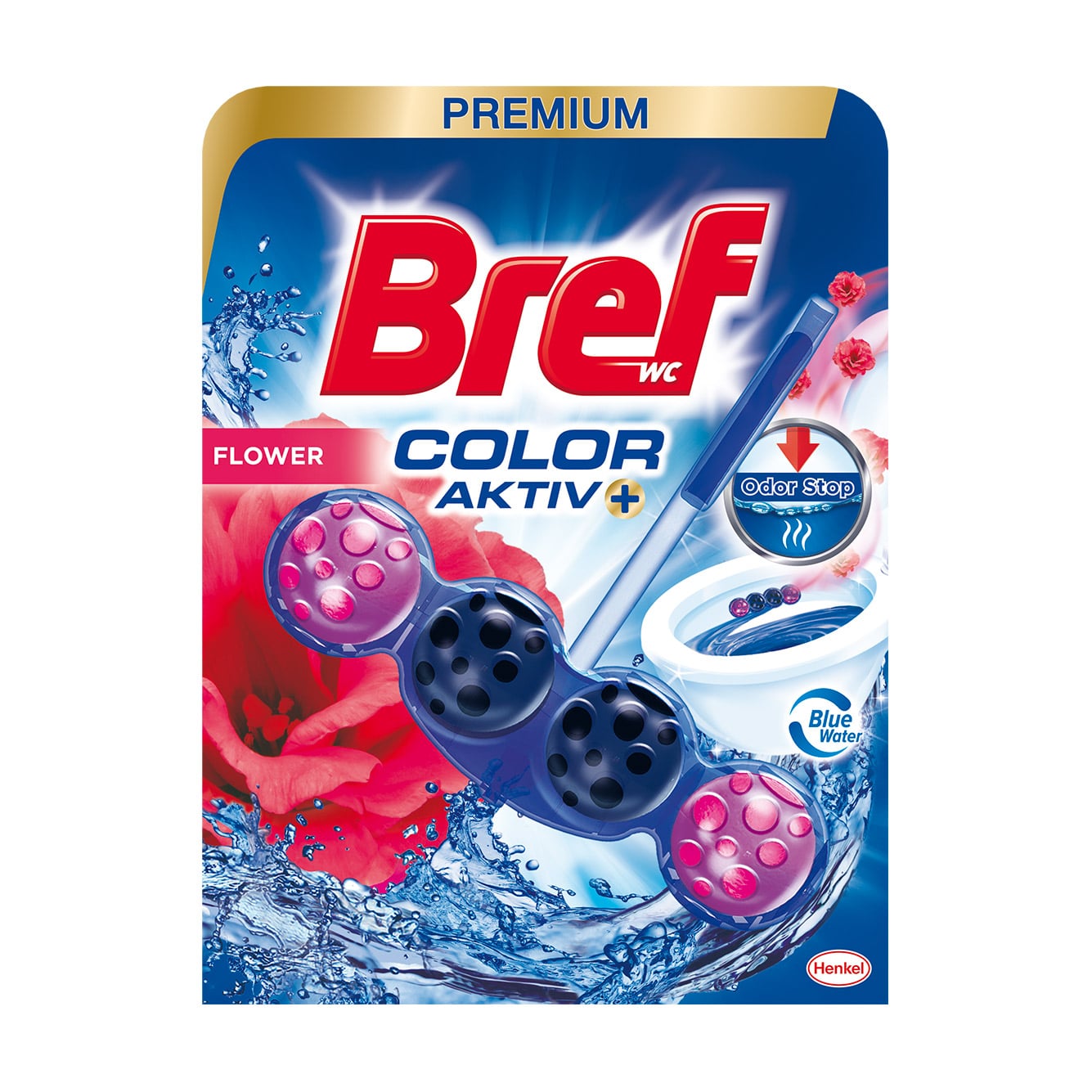 Твердий туалетний блок Bref Color Aktiv Квіткова свіжість, 50 г
