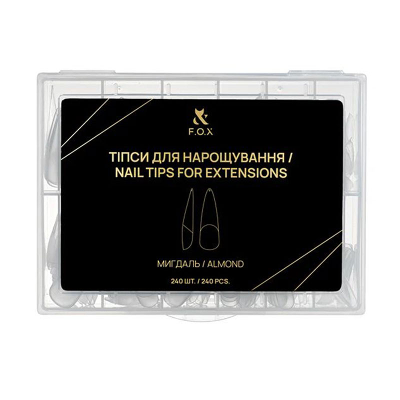 Типси для нарощування нігтів F.O.X Nail Tips For Extensions Мигдаль, 240 шт (NTE-AI)