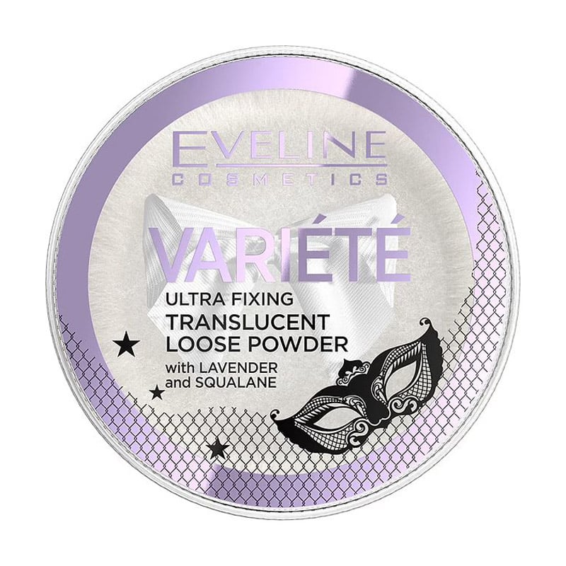 Ультрафіксувальна розсипчаста пудра для обличчя Eveline Cosmetics Variete Ultra Fixing Translucent Loose Powder з лавандою та скваланом, 5 г