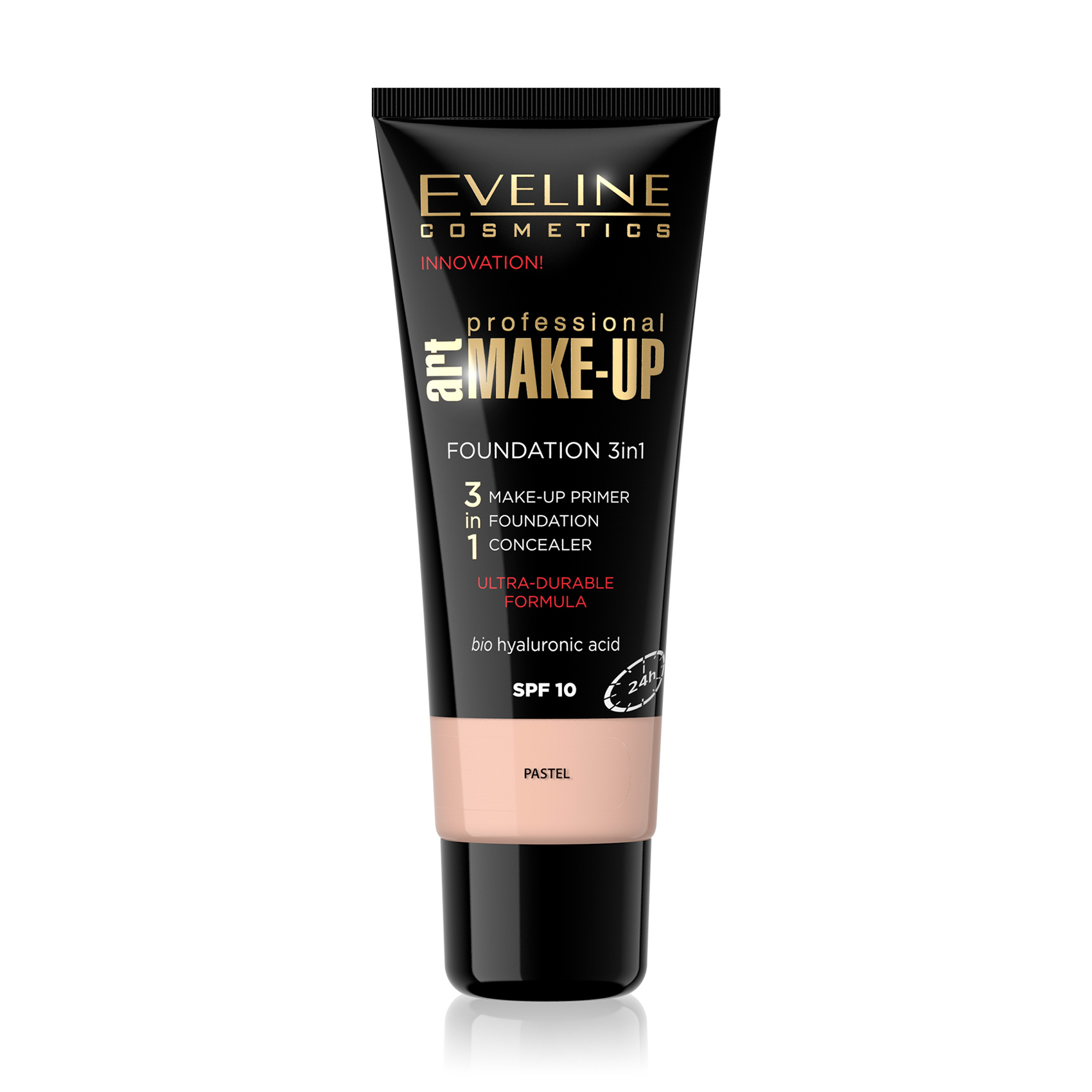 Ультрастійкий тональний крем Eveline Cosmetics Art Professional Make Up 3 в 1 SPF 10, Пастельний, 30 мл