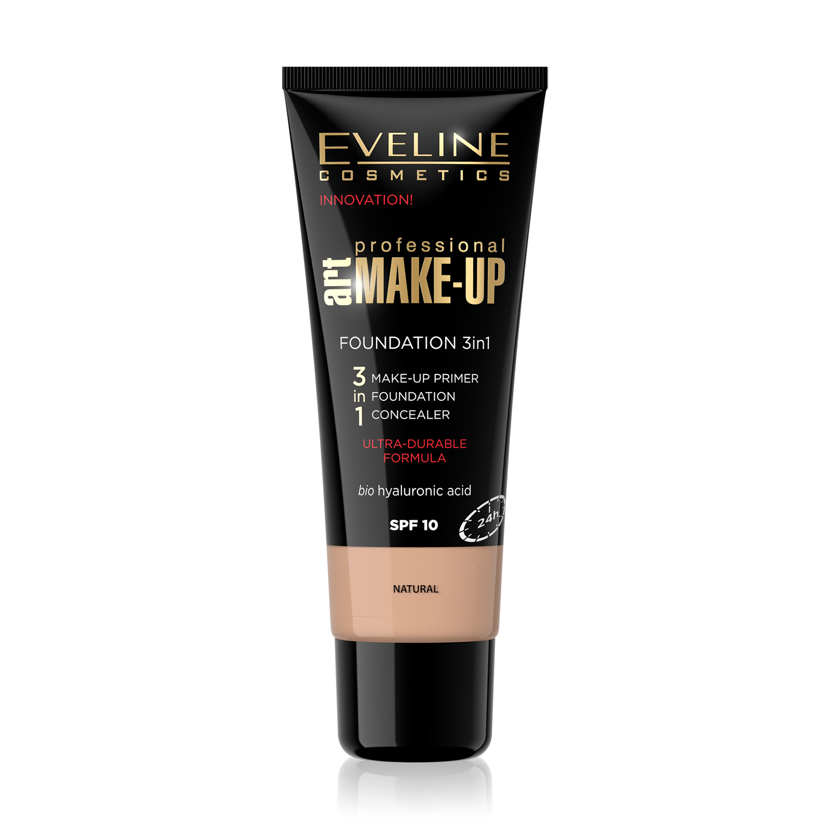 Ультрастійкий тональний крем Eveline Cosmetics Art Professional Make Up 3 в 1 SPF 10, Натуральний, 30 мл