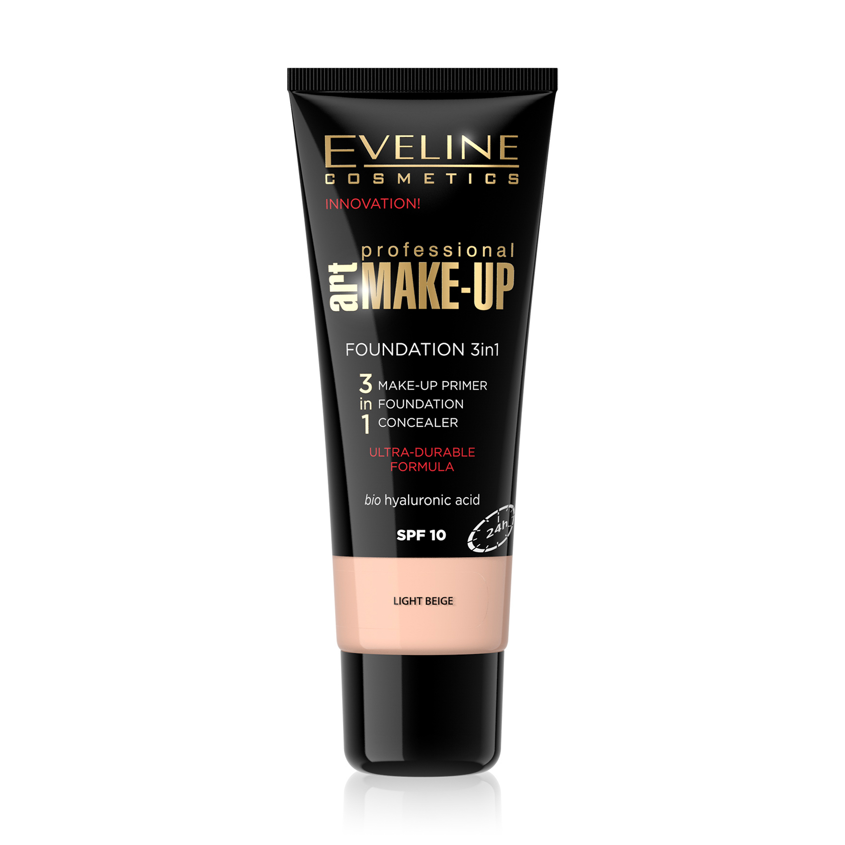 Ультрастійкий тональний крем Eveline Cosmetics Art Professional Make Up 3 в 1 SPF 10, Світлий бежевий, 30 мл