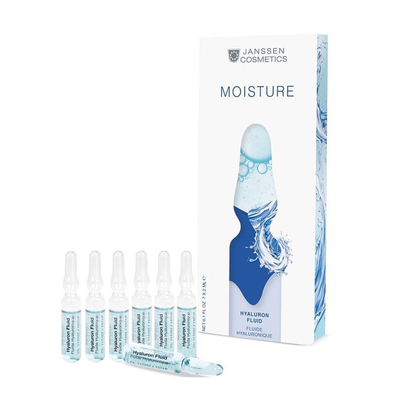 Ультразволожувальні ампули для обличчя Janssen Cosmetics Ampoules Hyaluron Fluid з гіалуроновою кислотою, 7*2 мл